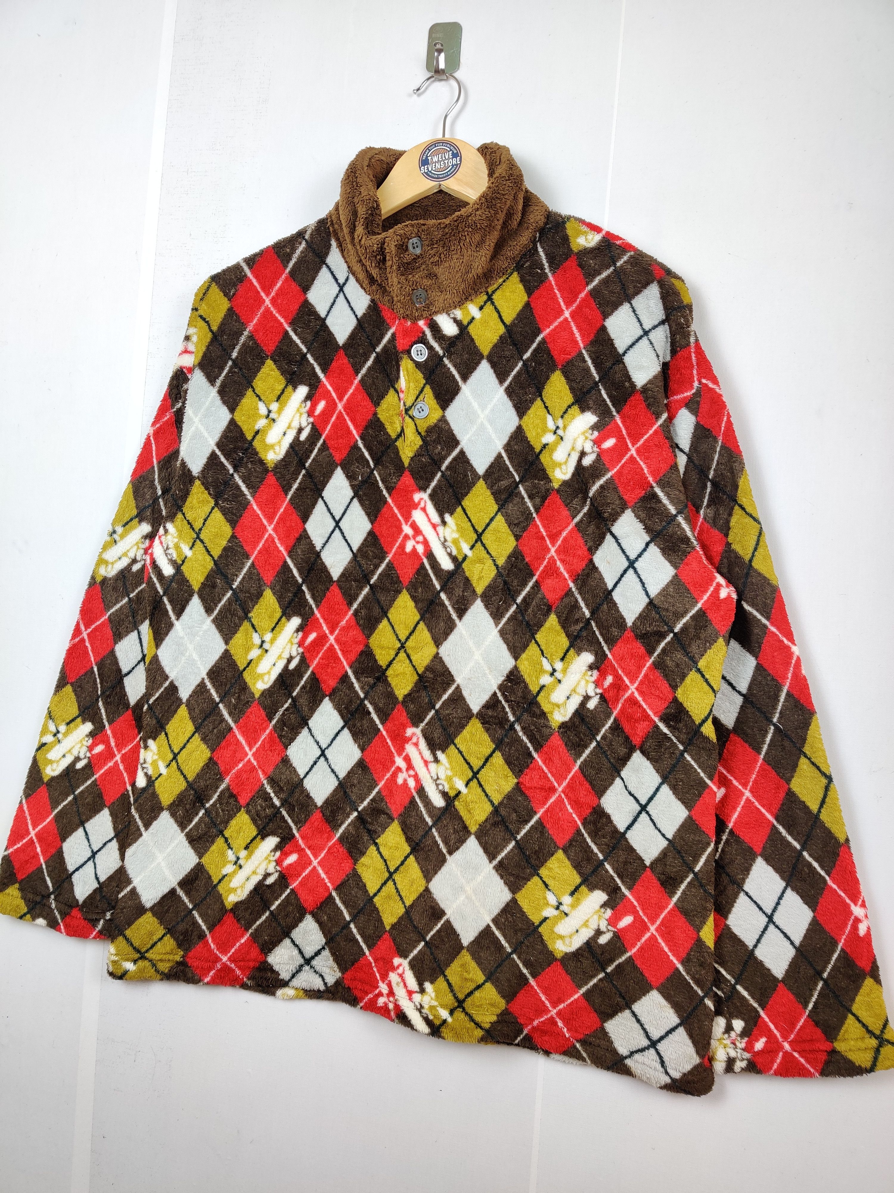 Fashion Victim Vintage Checkered Fleece Long Sleeve Polos Shirt Button Up Size US L / EU 52-54 / 3 - 2 Thumbnail