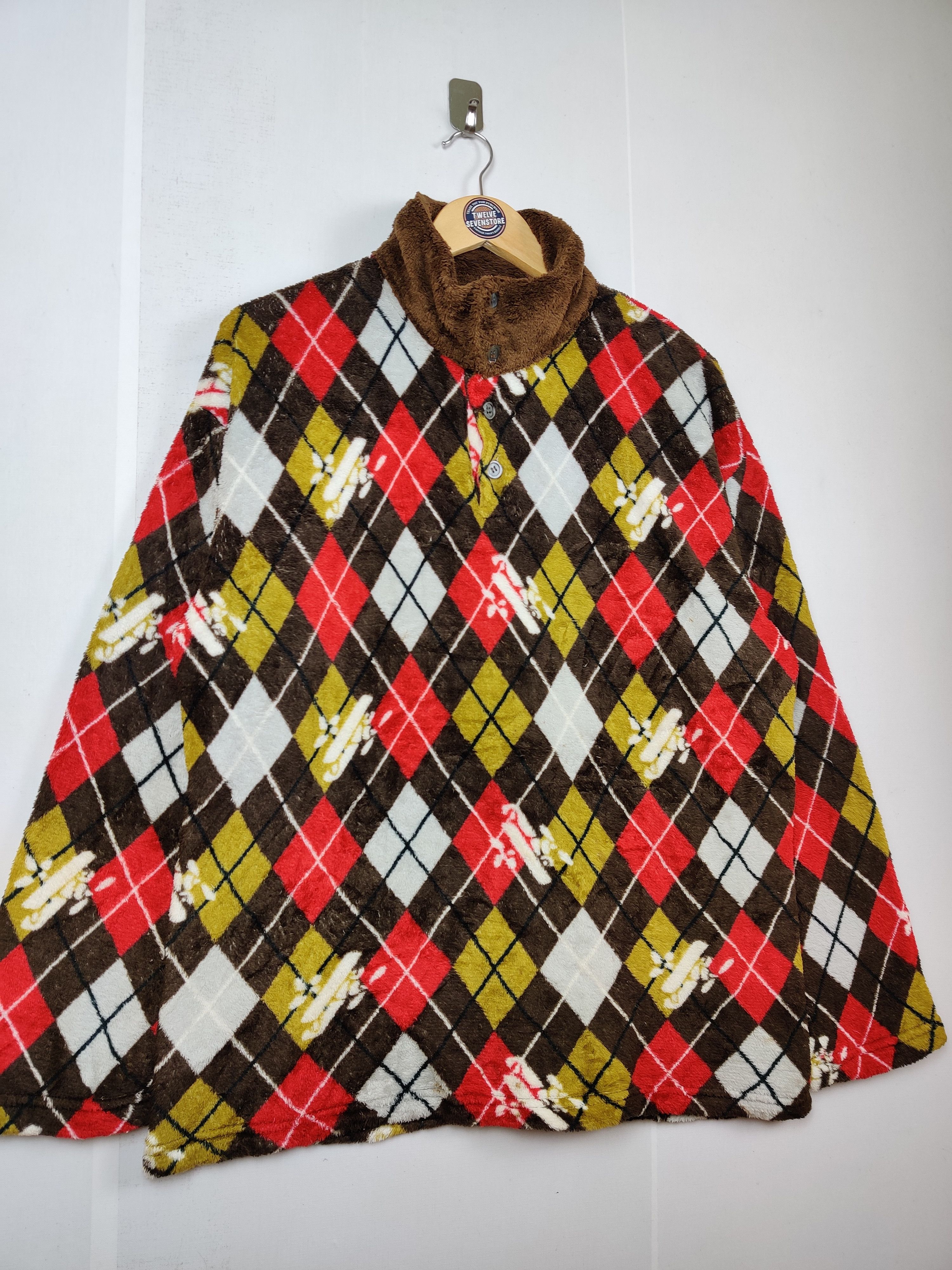 Fashion Victim Vintage Checkered Fleece Long Sleeve Polos Shirt Button Up Size US L / EU 52-54 / 3 - 4 Thumbnail