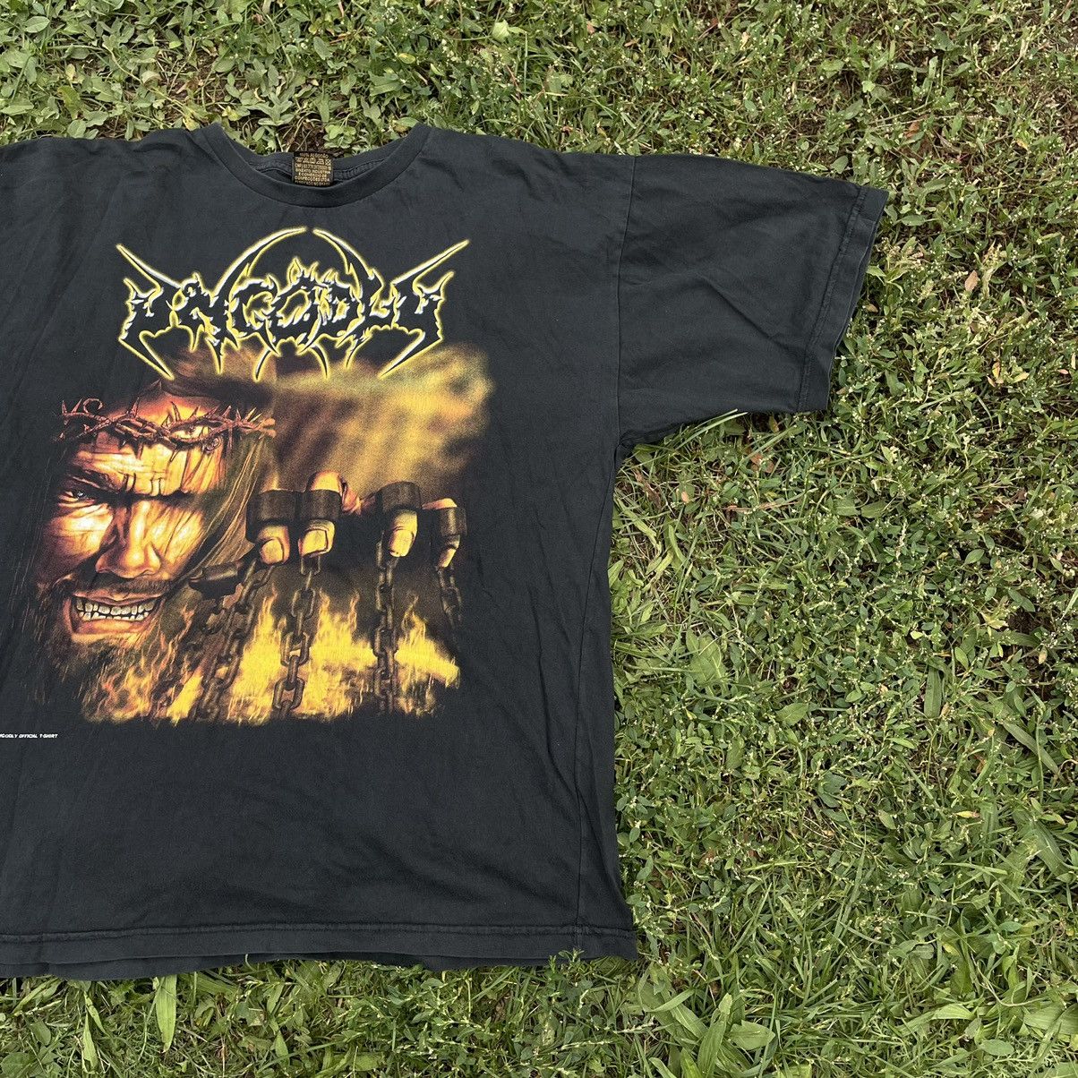 Vintage Vintage GOD Graphic Tee Sun Faded Skulls Dark Grunge Slim L Size US L / EU 52-54 / 3 - 3 Thumbnail