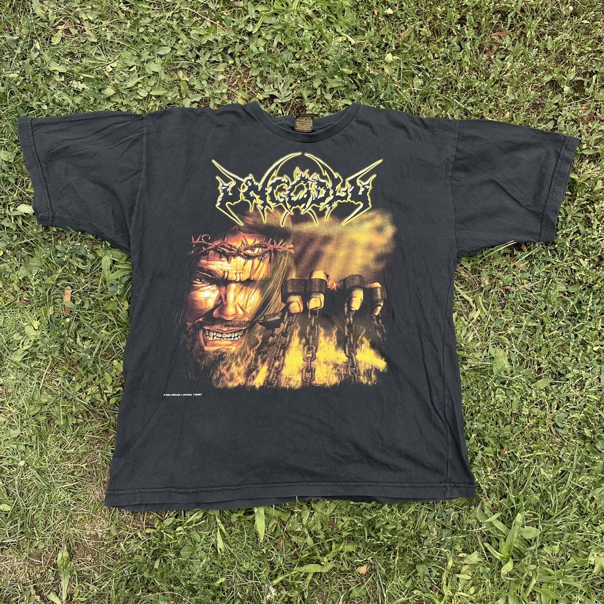 Vintage Vintage GOD Graphic Tee Sun Faded Skulls Dark Grunge Slim L Size US L / EU 52-54 / 3 - 1 Thumbnail
