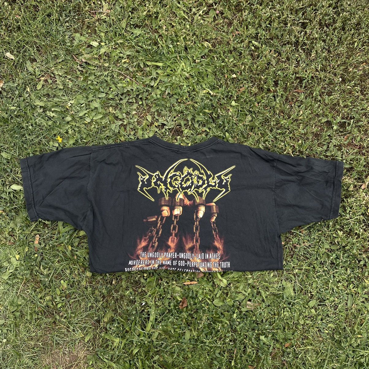 Vintage Vintage GOD Graphic Tee Sun Faded Skulls Dark Grunge Slim L Size US L / EU 52-54 / 3 - 5 Thumbnail