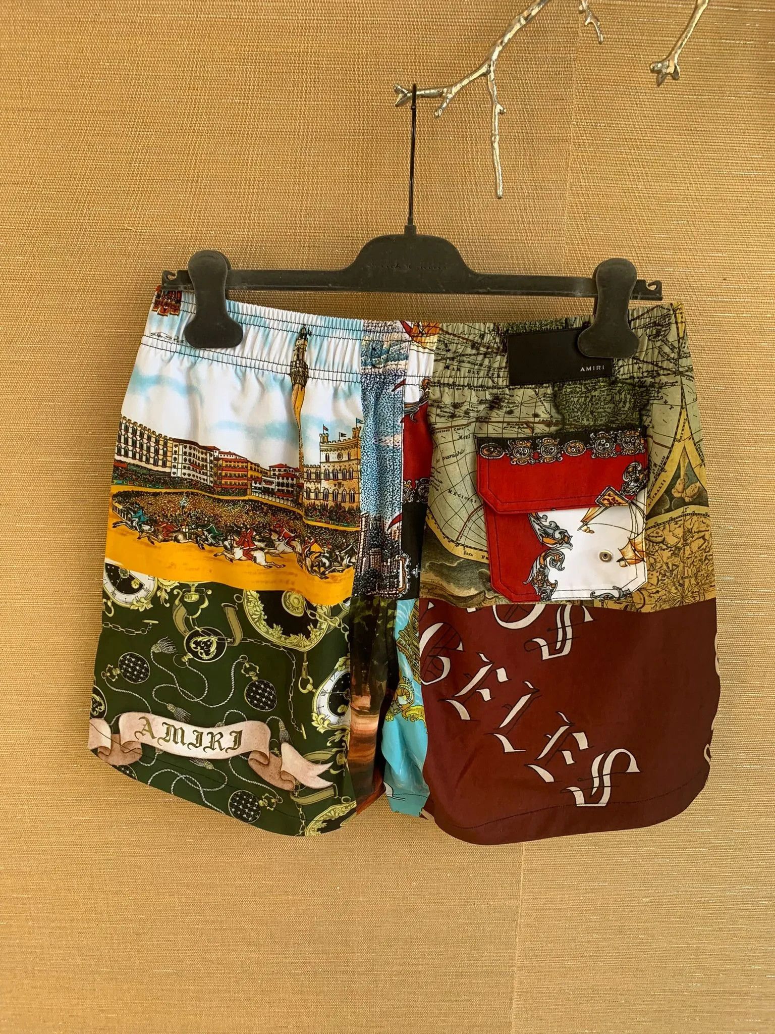Amiri Souvenir Patchwork Swim Trunks in Multicolor Size US 30 / EU 46 - 10 Thumbnail