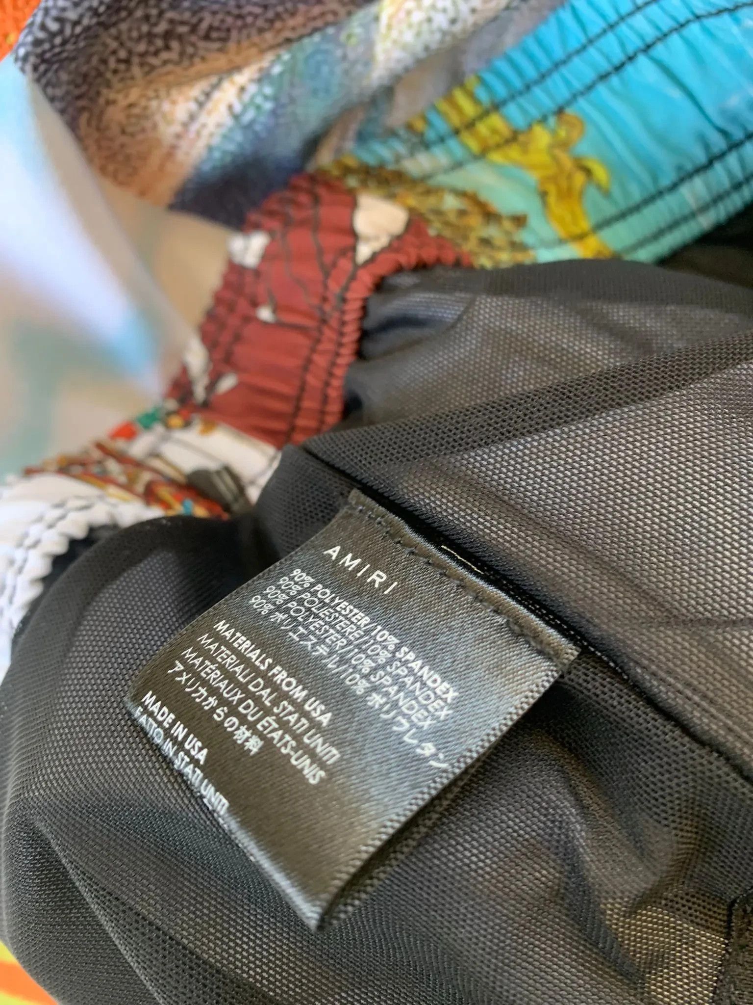 Amiri Souvenir Patchwork Swim Trunks in Multicolor Size US 30 / EU 46 - 13 Thumbnail