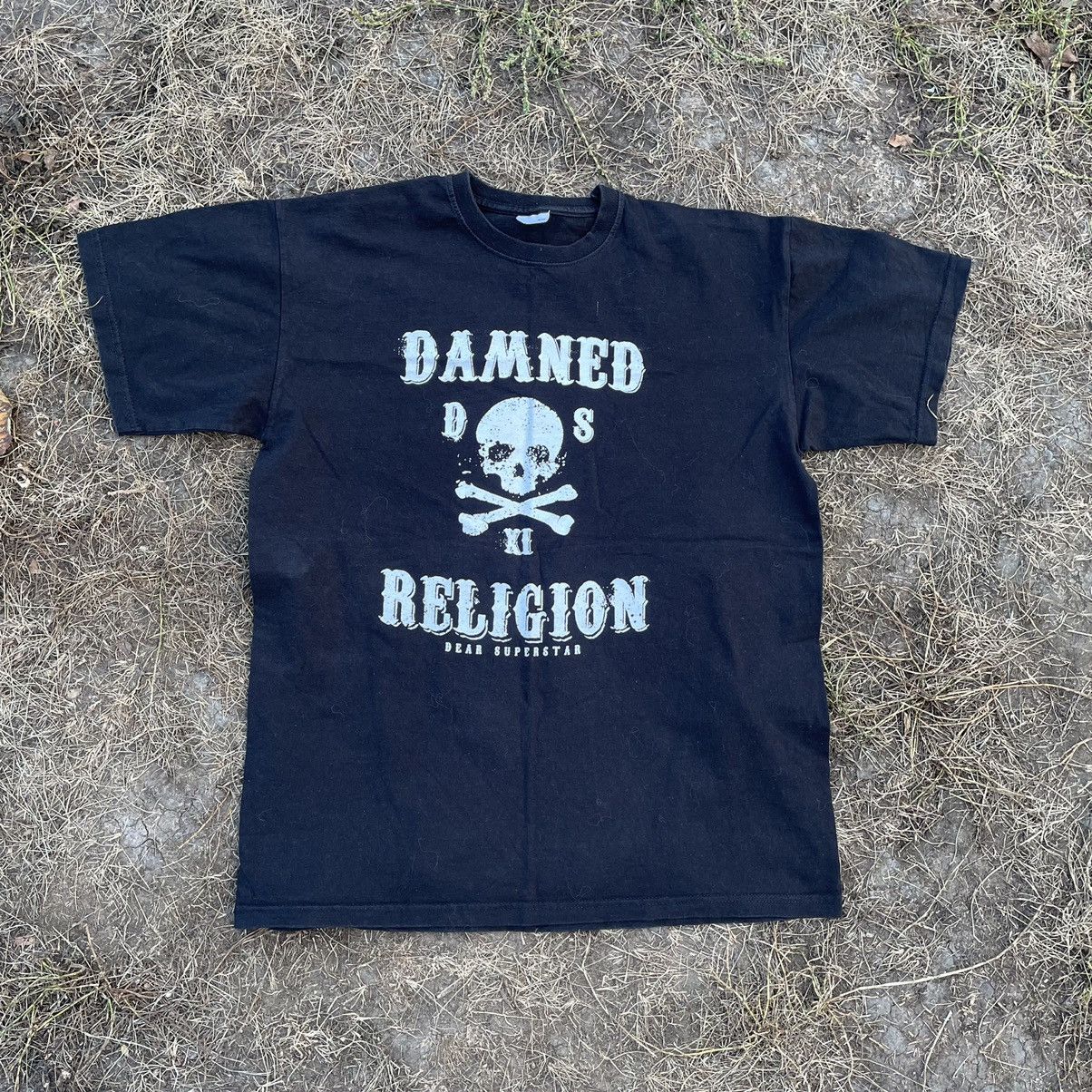 Vintage Vintage Y2K Damned Religion Skull Graphic Tee Punk Washed XL Size US XL / EU 56 / 4 - 1 Thumbnail