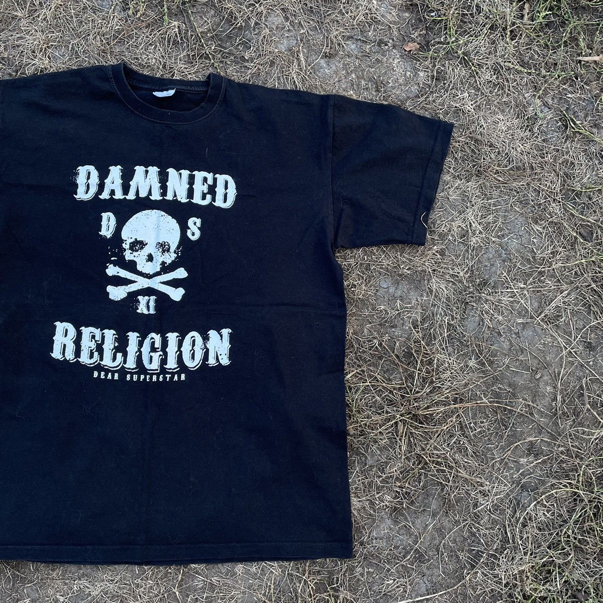 Vintage Vintage Y2K Damned Religion Skull Graphic Tee Punk Washed XL Size US XL / EU 56 / 4 - 4 Thumbnail