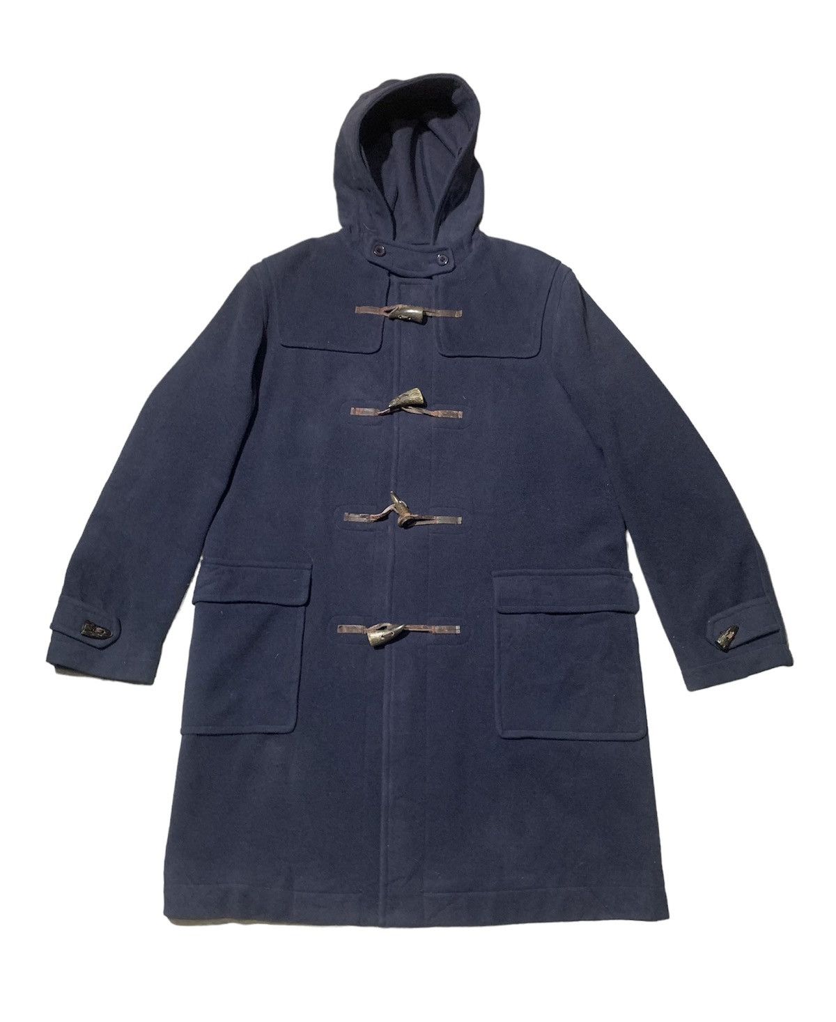 image of Avant Garde x Yohji Yamamoto Vintage Yohji Yamamoto By Ined Wool Duffle Long Jacket in Navy Blue (S