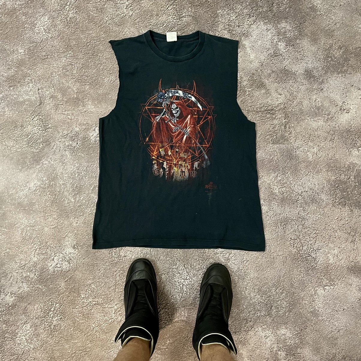 Vintage Vintage 90s Graphic Tee Devil Horror Dark Grunge Boxy Slim M Size US M / EU 48-50 / 2 - 3 Thumbnail