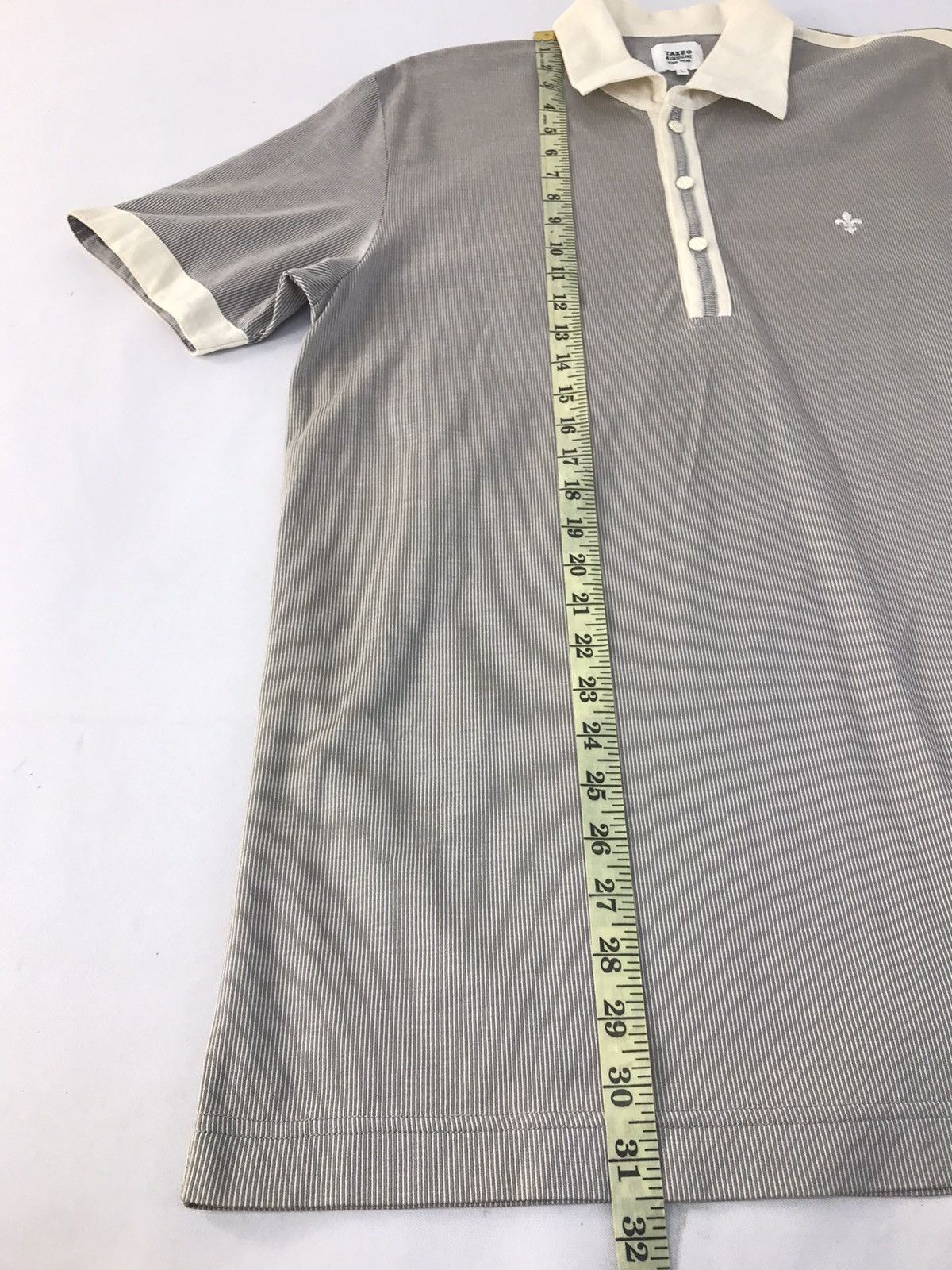 Japanese Brand × Takeo Kikuchi Vintage Takeo Kikuchi Striped Design Polo T.Shirt Style Size US L / EU 52-54 / 3 - 10 Thumbnail