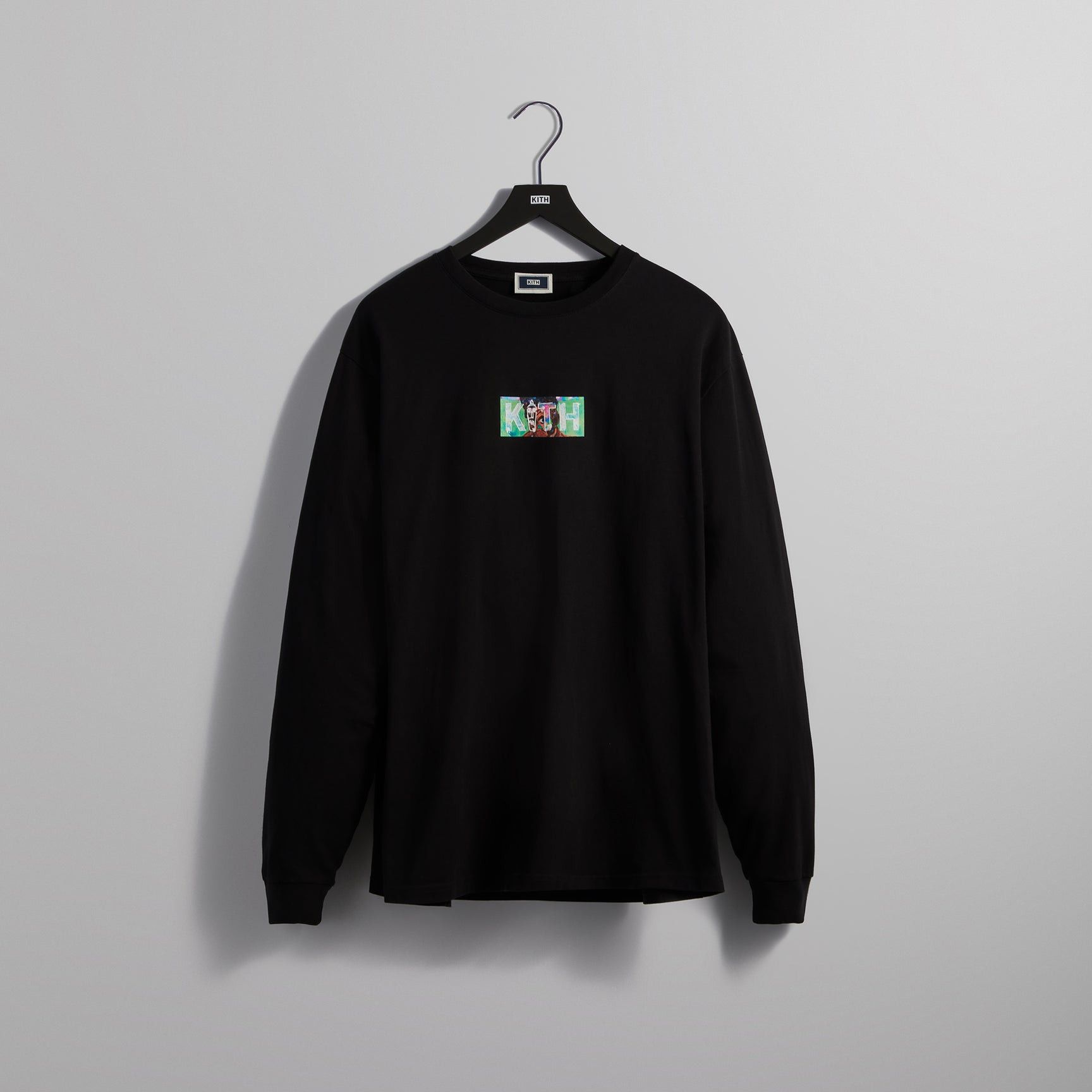 image of Kith Nyc Ludovic Nkoth Classic Box Logo Long Sleeve T-Shirt in Black, Men's (Size 2XL)