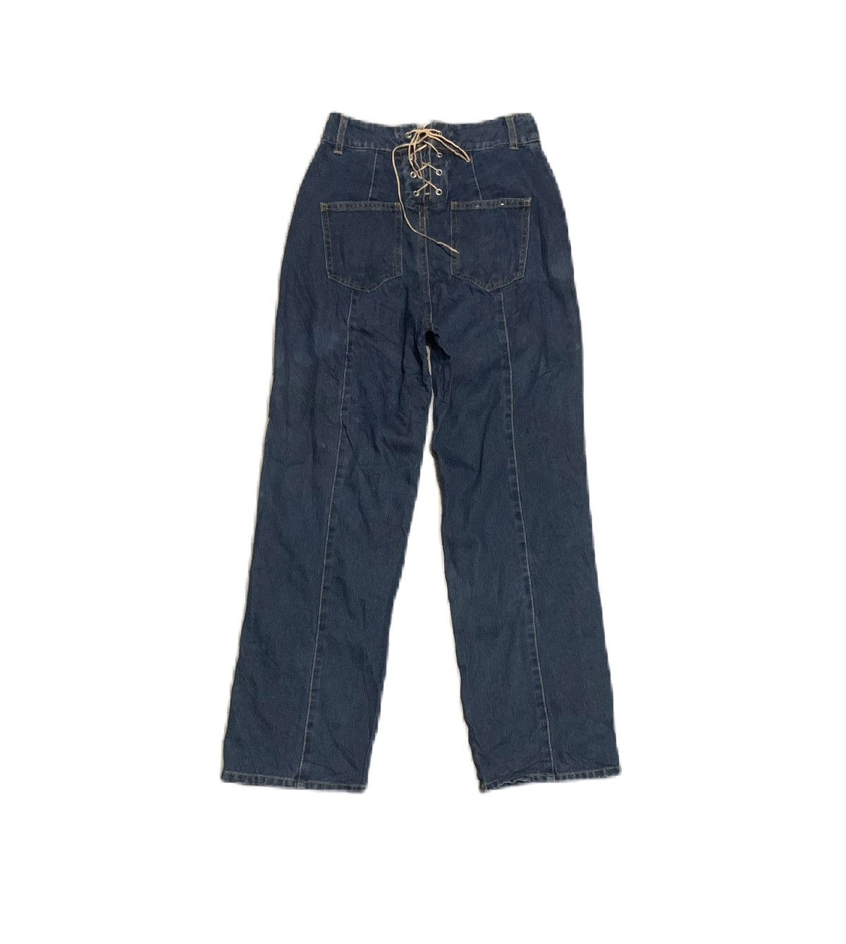 Japanese Brand Vintage 90s Patchwork Straight Blue Jeans Size 26" / US 2 / IT 38 - 2 Thumbnail