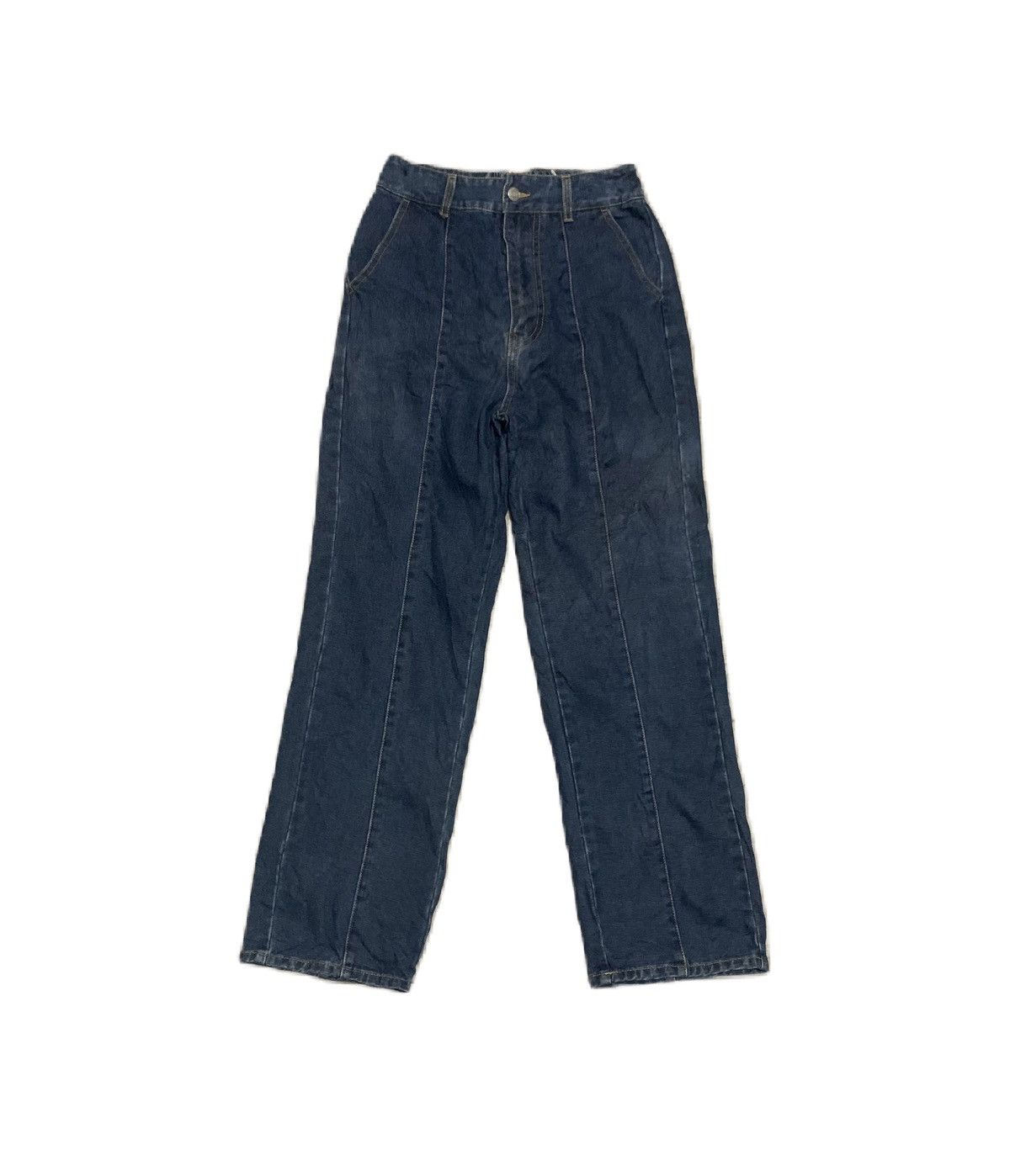 image of Archival Clothing x Vintage 90's Patchwork Blue Baggy Jeans in Blue Denim, Women's (Size 26)