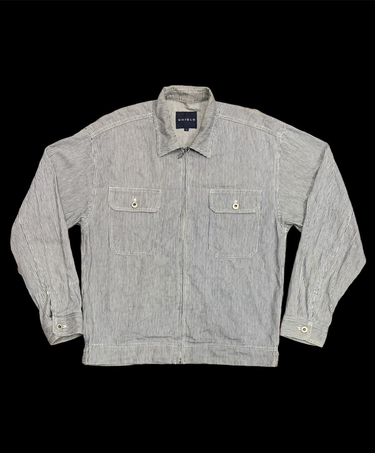 Rare Vintage Uniqlo Hickory Light Zip Work Wear Jacket