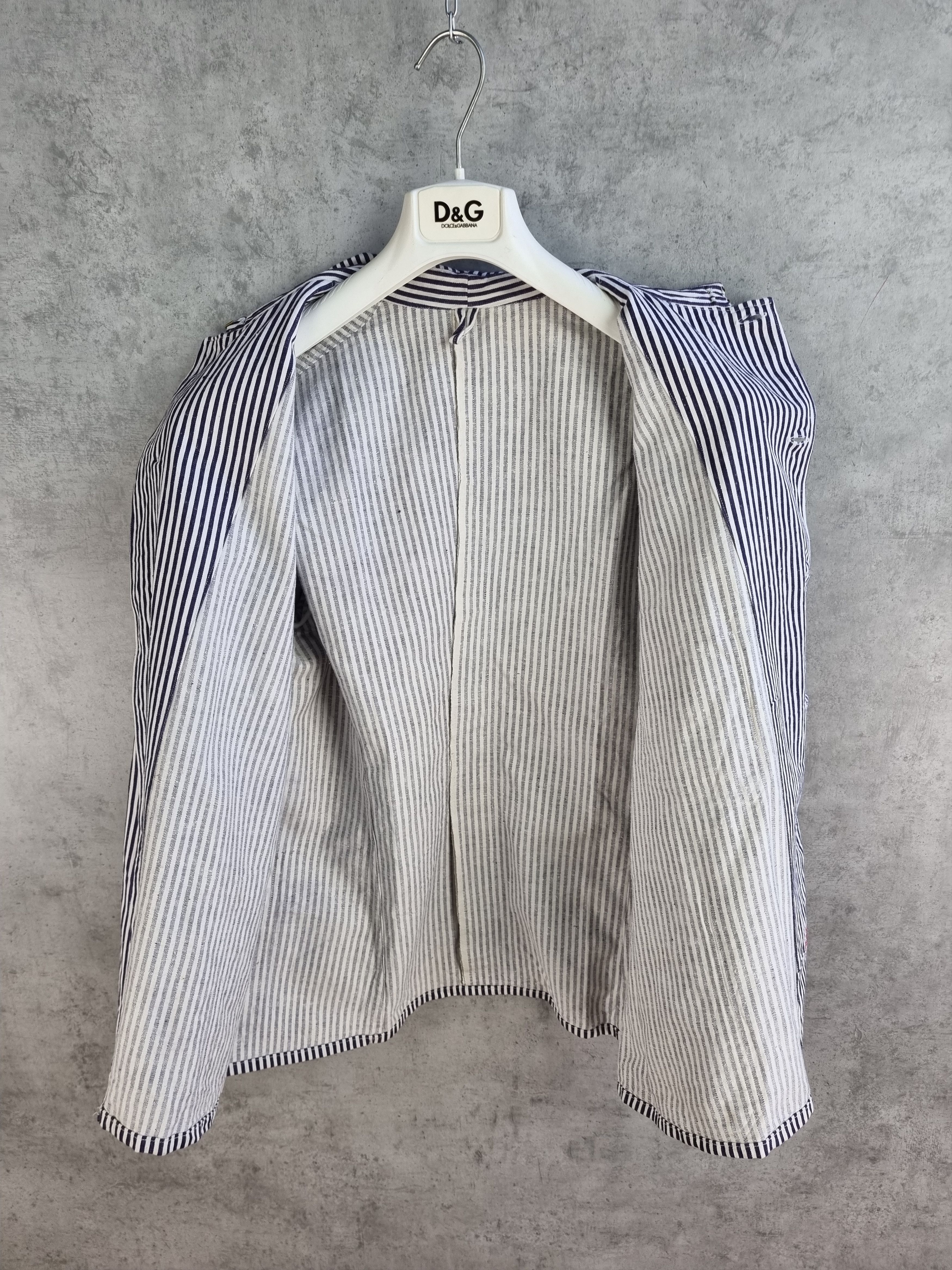 Le Laboureur × Vetra × Vintage Unique 60s Worker Chore Pearl Buttons Striped Light Jacket Size US M / EU 48-50 / 2 - 12 Thumbnail