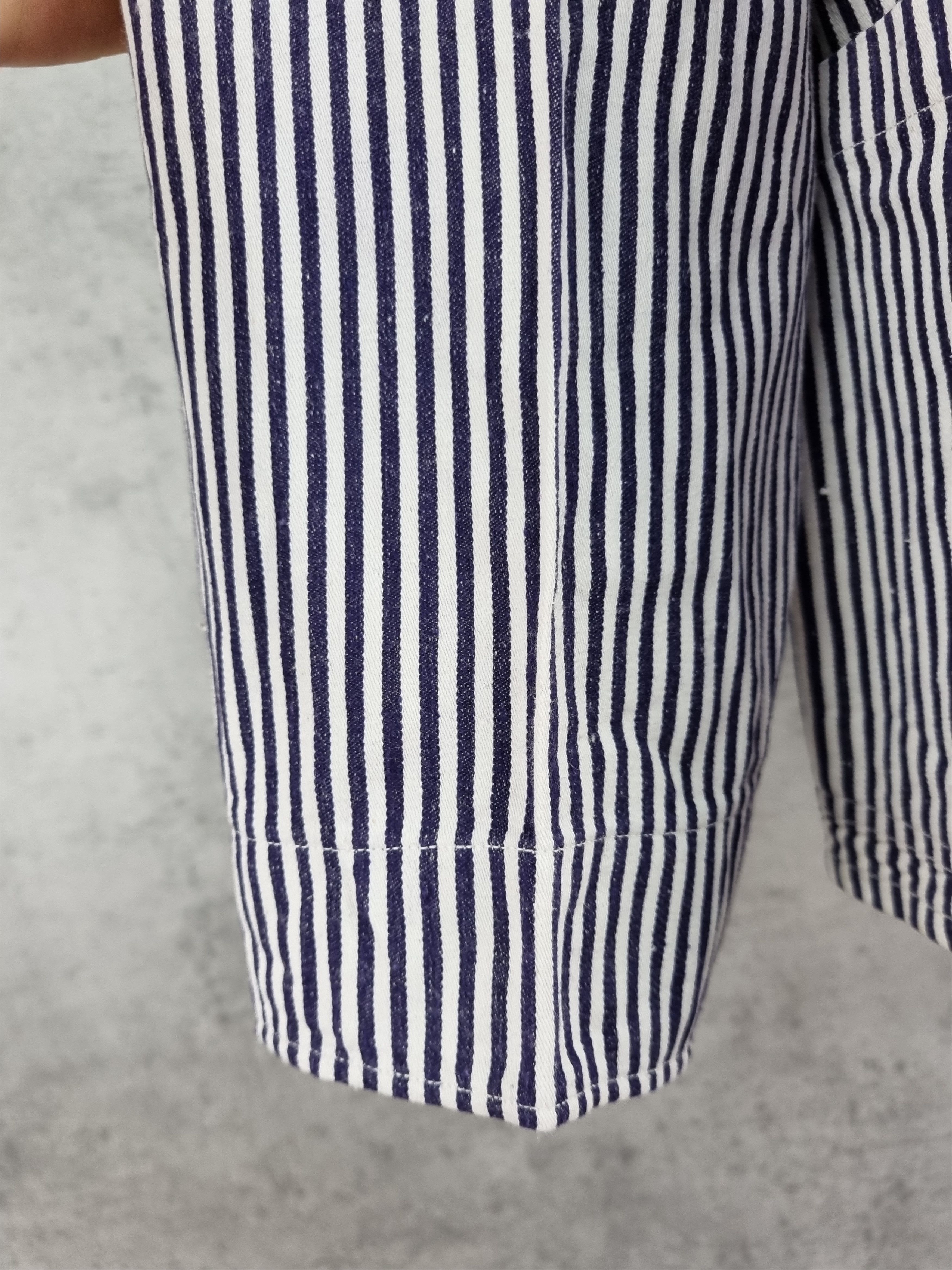 Le Laboureur × Vetra × Vintage Unique 60s Worker Chore Pearl Buttons Striped Light Jacket Size US M / EU 48-50 / 2 - 20 Thumbnail