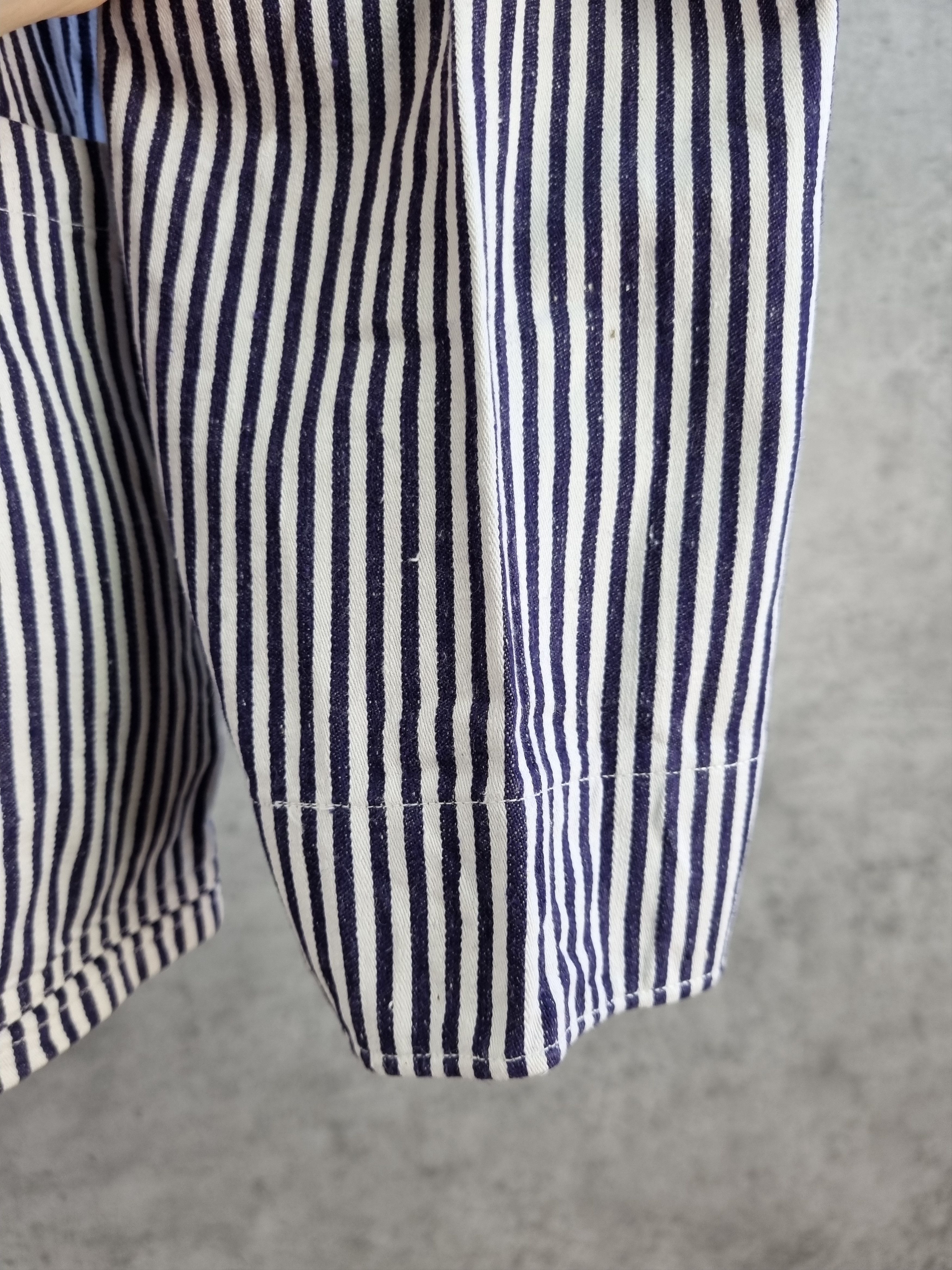 Le Laboureur × Vetra × Vintage Unique 60s Worker Chore Pearl Buttons Striped Light Jacket Size US M / EU 48-50 / 2 - 19 Thumbnail