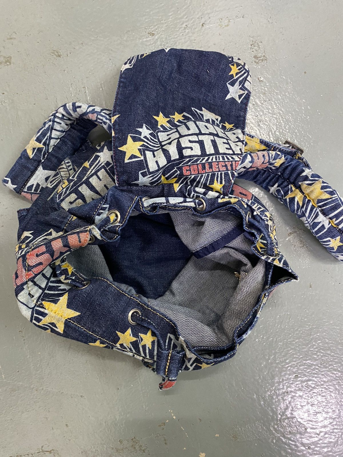 Designer × Hysteric Glamour × Japanese Brand Vintage Super Hysteric Glamour Collection Denim Bagpack Size ONE SIZE - 5 Thumbnail
