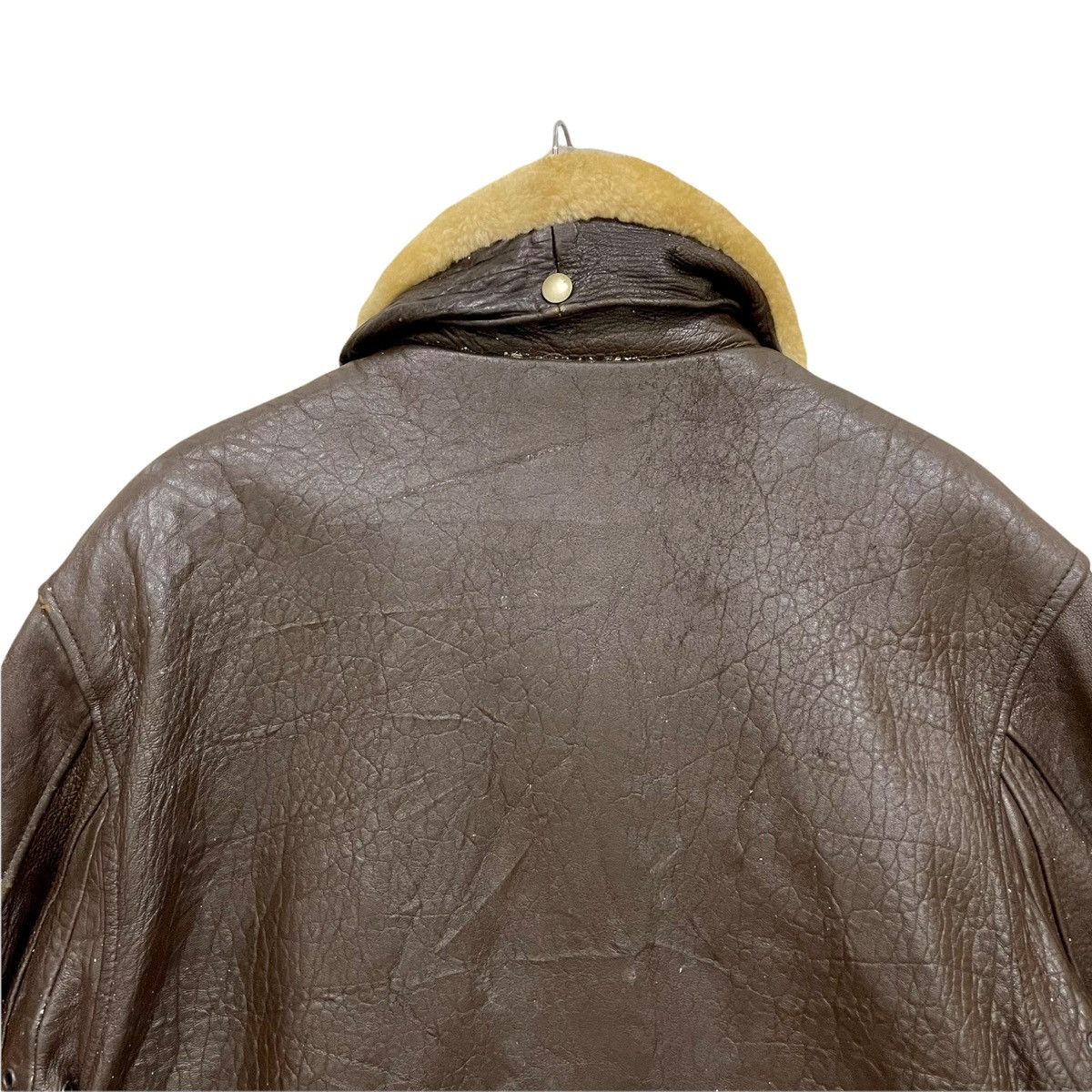 Vintage!! US Navy Polo Club Leather Flight Bomber Jacket