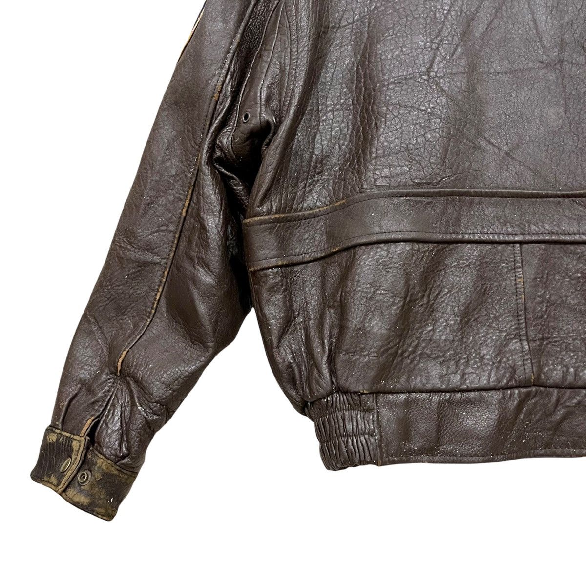 Vintage!! US Navy Polo Club Leather Flight Bomber Jacket