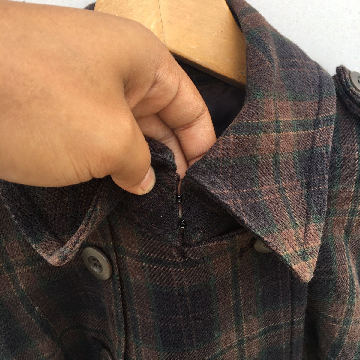 Designer × Japanese Brand Tasse Tasse Double Breast Plaid Parka/Trench Coat Sz 2 Size US S / EU 44-46 / 1 - 10 Thumbnail