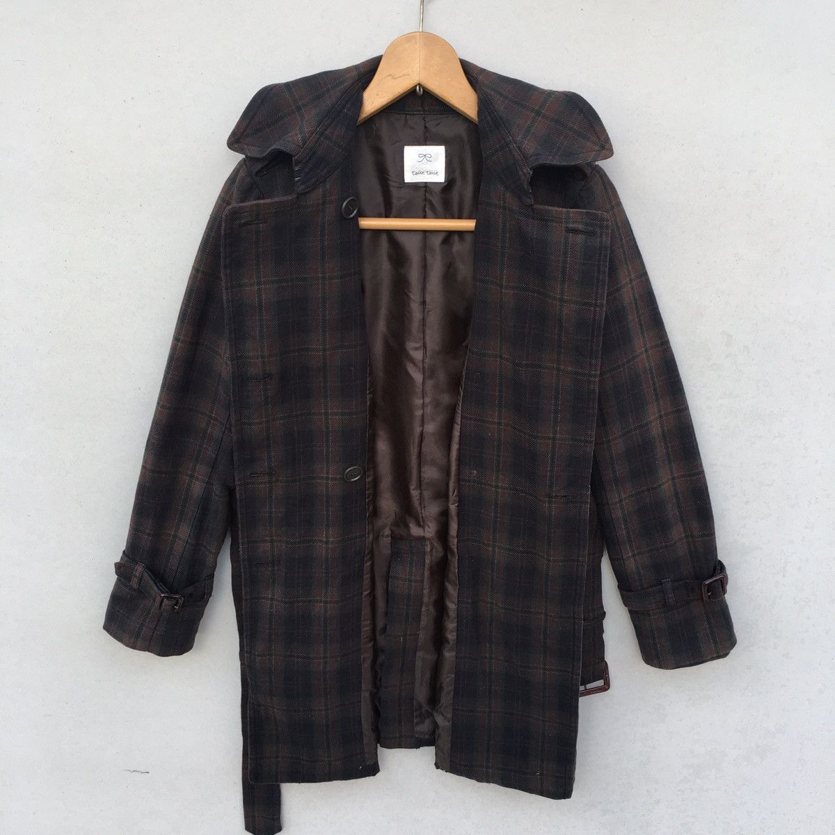 Designer × Japanese Brand Tasse Tasse Double Breast Plaid Parka/Trench Coat Sz 2 Size US S / EU 44-46 / 1 - 15 Thumbnail