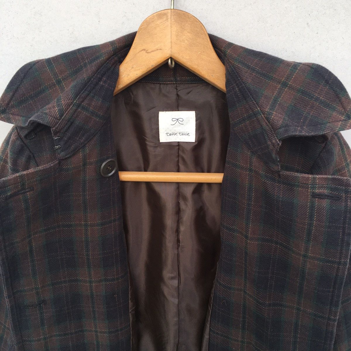 Designer × Japanese Brand Tasse Tasse Double Breast Plaid Parka/Trench Coat Sz 2 Size US S / EU 44-46 / 1 - 16 Thumbnail