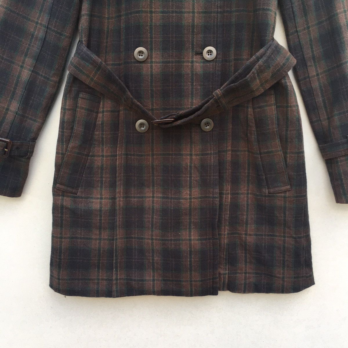 Designer × Japanese Brand Tasse Tasse Double Breast Plaid Parka/Trench Coat Sz 2 Size US S / EU 44-46 / 1 - 8 Thumbnail