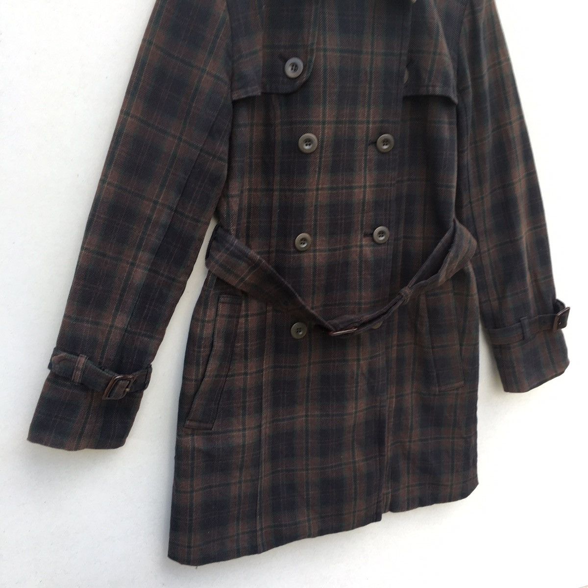 Designer × Japanese Brand Tasse Tasse Double Breast Plaid Parka/Trench Coat Sz 2 Size US S / EU 44-46 / 1 - 4 Thumbnail