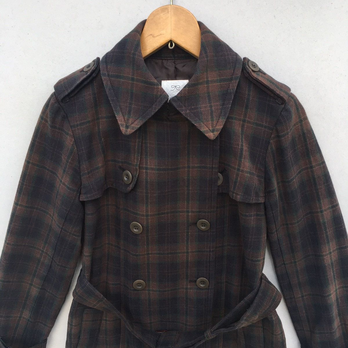 Designer × Japanese Brand Tasse Tasse Double Breast Plaid Parka/Trench Coat Sz 2 Size US S / EU 44-46 / 1 - 2 Thumbnail