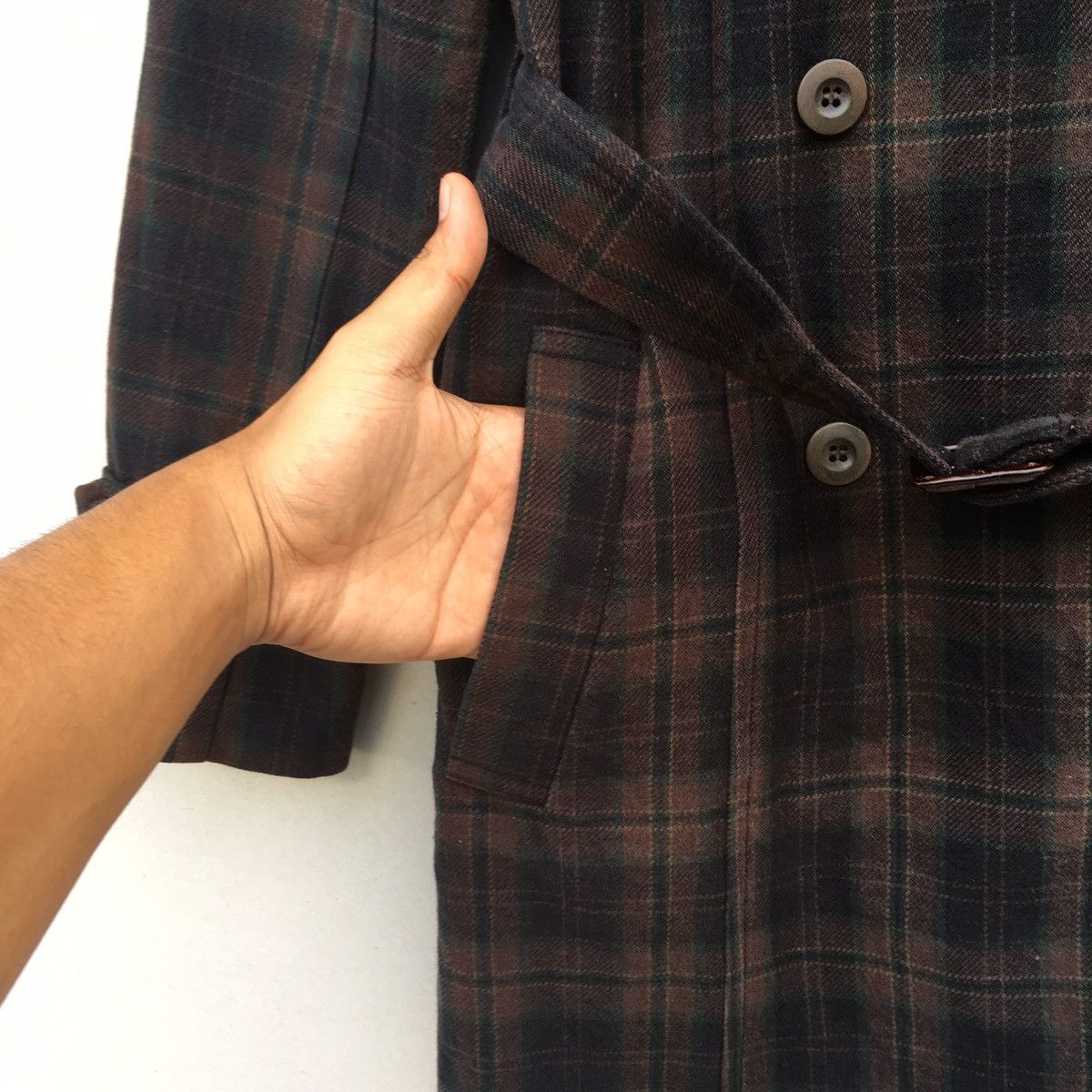 Designer × Japanese Brand Tasse Tasse Double Breast Plaid Parka/Trench Coat Sz 2 Size US S / EU 44-46 / 1 - 9 Thumbnail