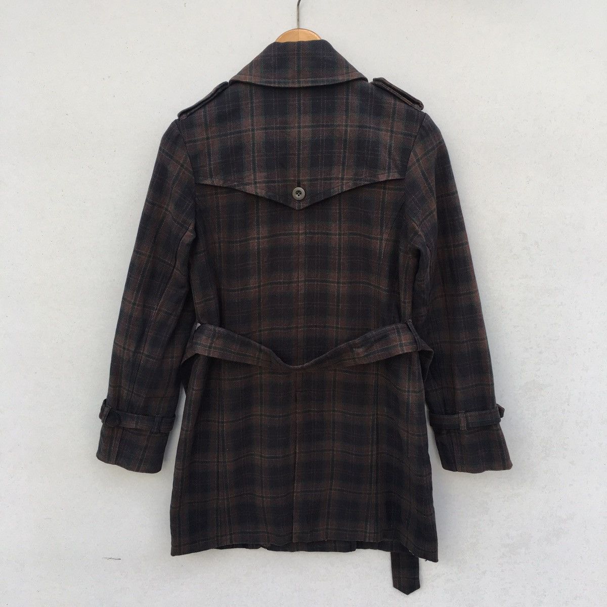 Designer × Japanese Brand Tasse Tasse Double Breast Plaid Parka/Trench Coat Sz 2 Size US S / EU 44-46 / 1 - 12 Thumbnail