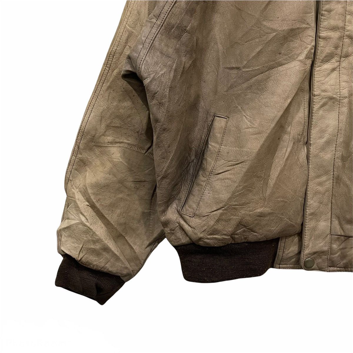 Japanese Brand × Leather × Vintage 🔥Rare🔥Vintage 90s Snickers Genuine Leather Bomber Jacket Size US L / EU 52-54 / 3 - 5 Thumbnail