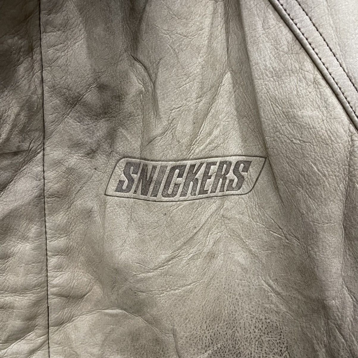 Japanese Brand × Leather × Vintage 🔥Rare🔥Vintage 90s Snickers Genuine Leather Bomber Jacket Size US L / EU 52-54 / 3 - 8 Thumbnail