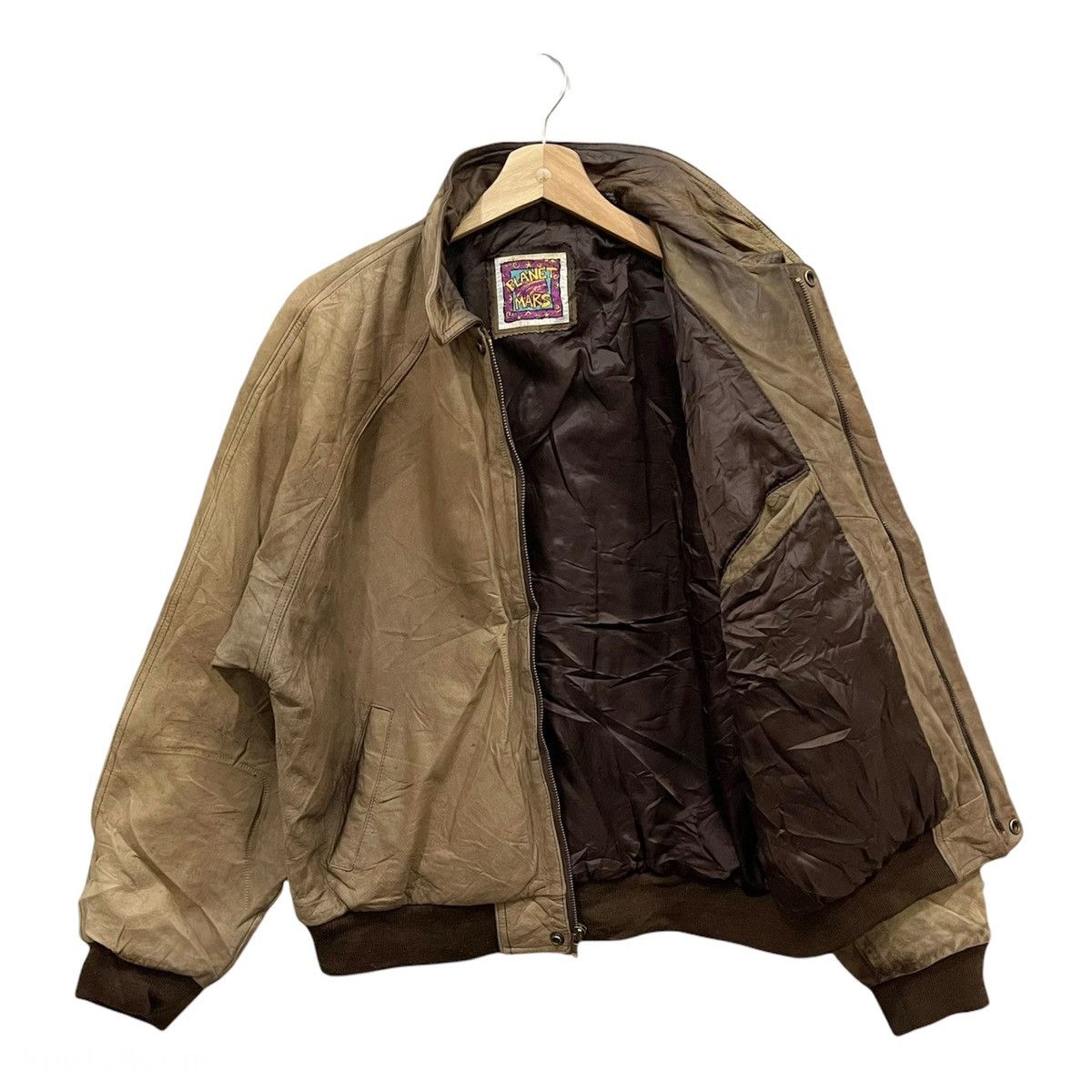 Japanese Brand × Leather × Vintage 🔥Rare🔥Vintage 90s Snickers Genuine Leather Bomber Jacket Size US L / EU 52-54 / 3 - 6 Thumbnail