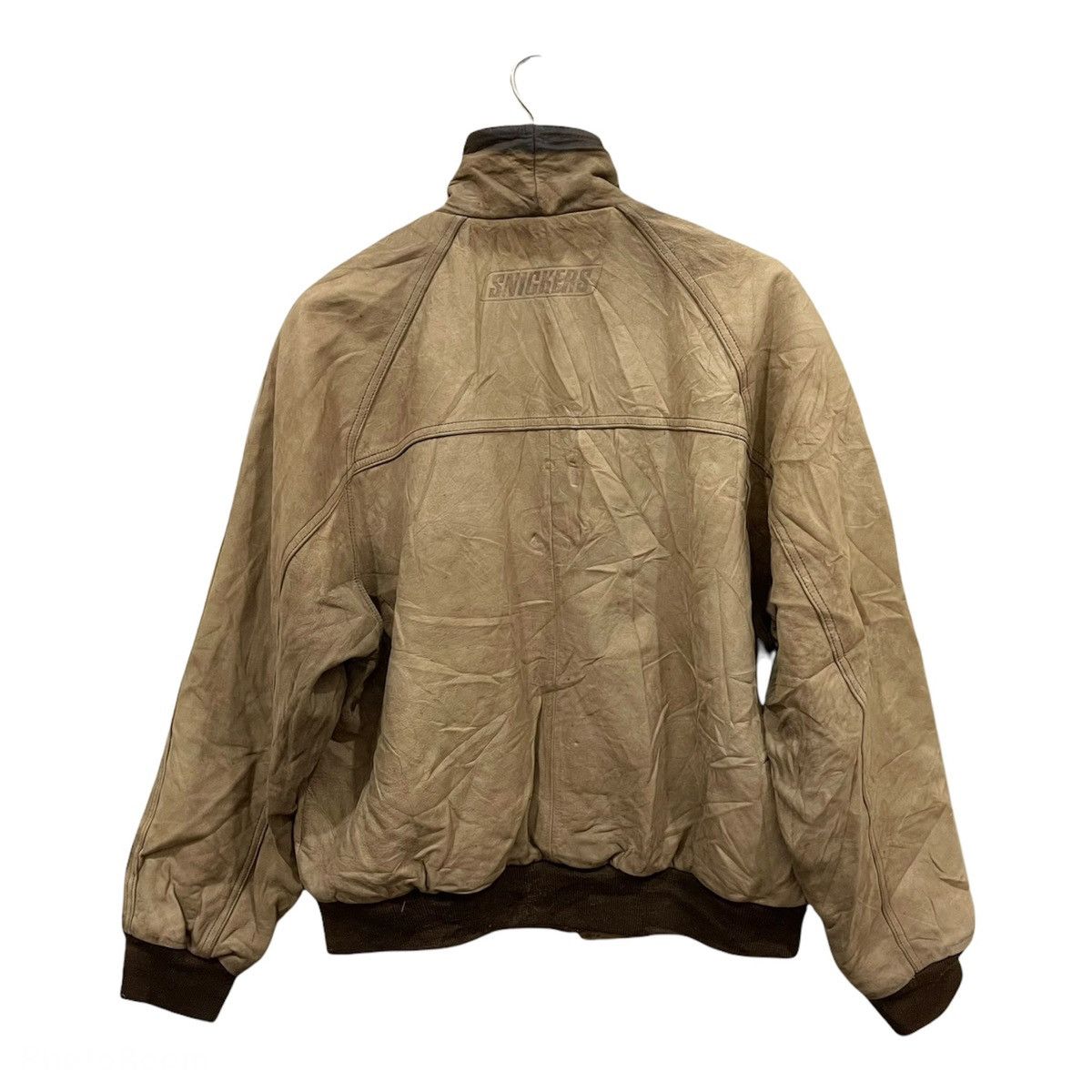 Japanese Brand × Leather × Vintage 🔥Rare🔥Vintage 90s Snickers Genuine Leather Bomber Jacket Size US L / EU 52-54 / 3 - 7 Thumbnail