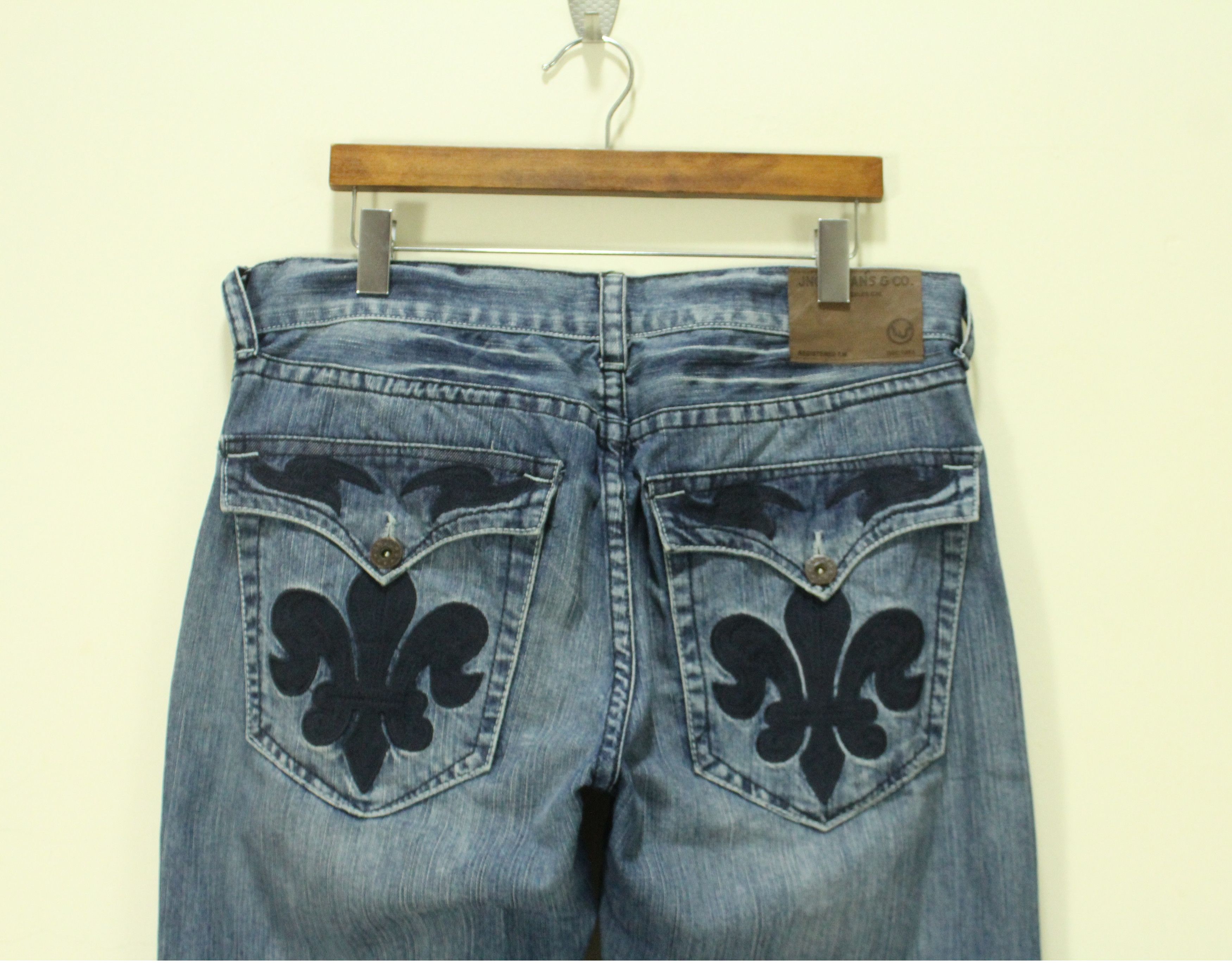 JNCO Fleur De Lis JNCO Pants Denim Jeans Embroidered Pockets Size US 34 / EU 50 - 2 Thumbnail