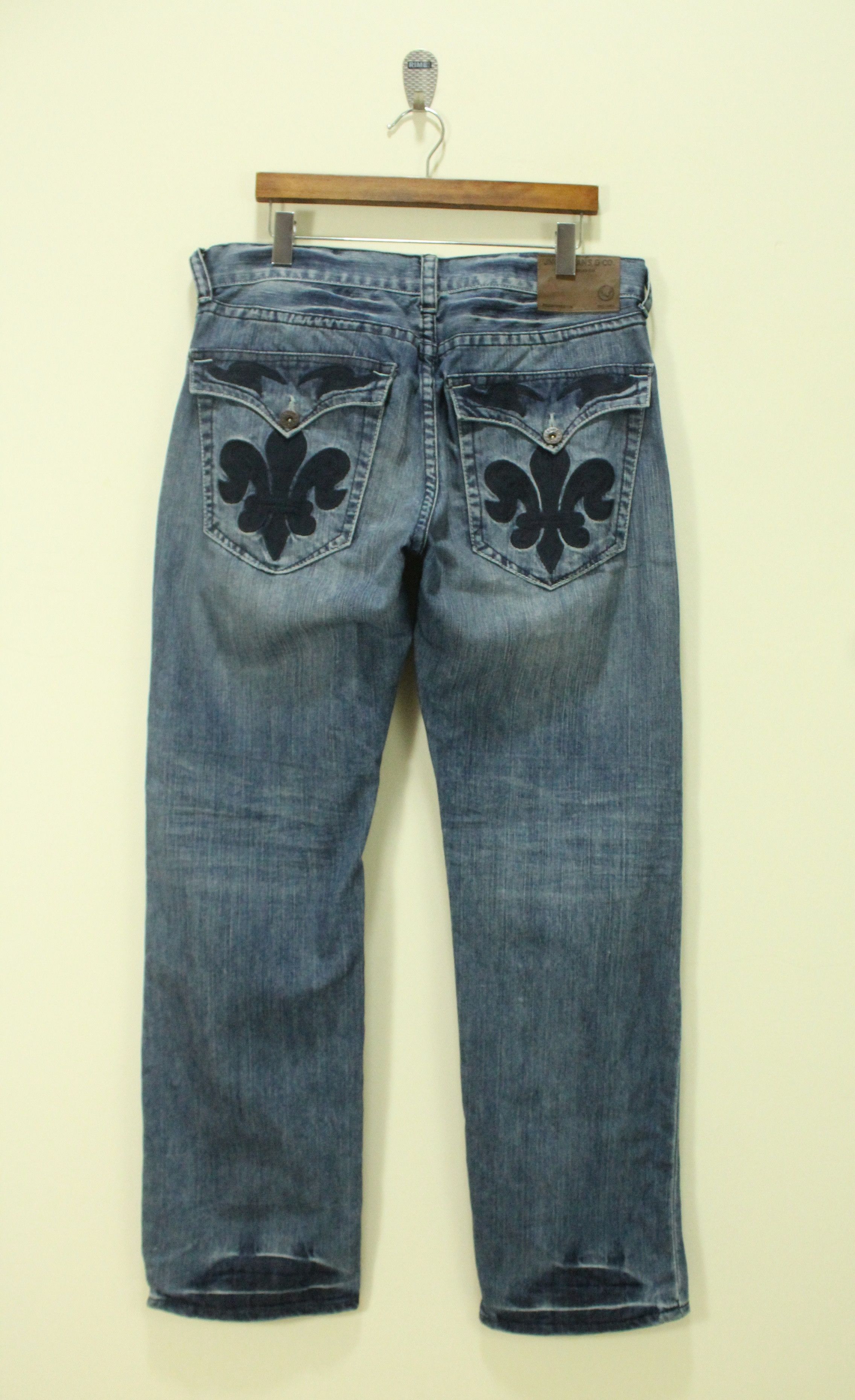 JNCO Fleur De Lis JNCO Pants Denim Jeans Embroidered Pockets Size US 34 / EU 50 - 1 Thumbnail