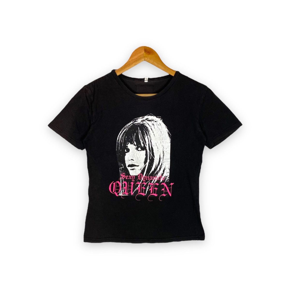 image of Hysteric Glamour x Seditionaries Vintage Sexy Dynamite London Queen T Shirt in Black Distressed, Wo