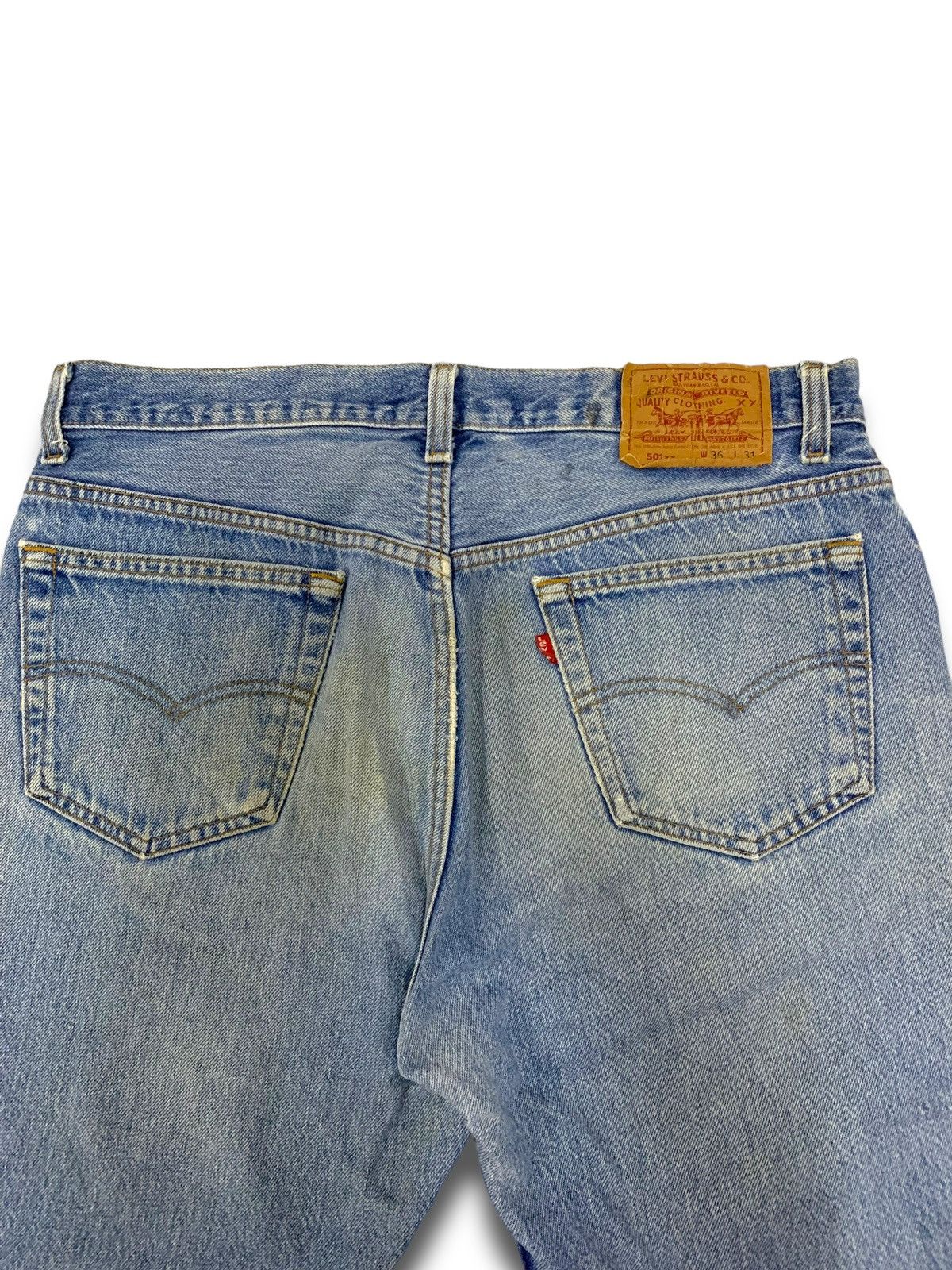 Levi's Vintage Clothing Vintage 90s Levis 501xx Distressed Jeans Size US 35 - 3 Thumbnail