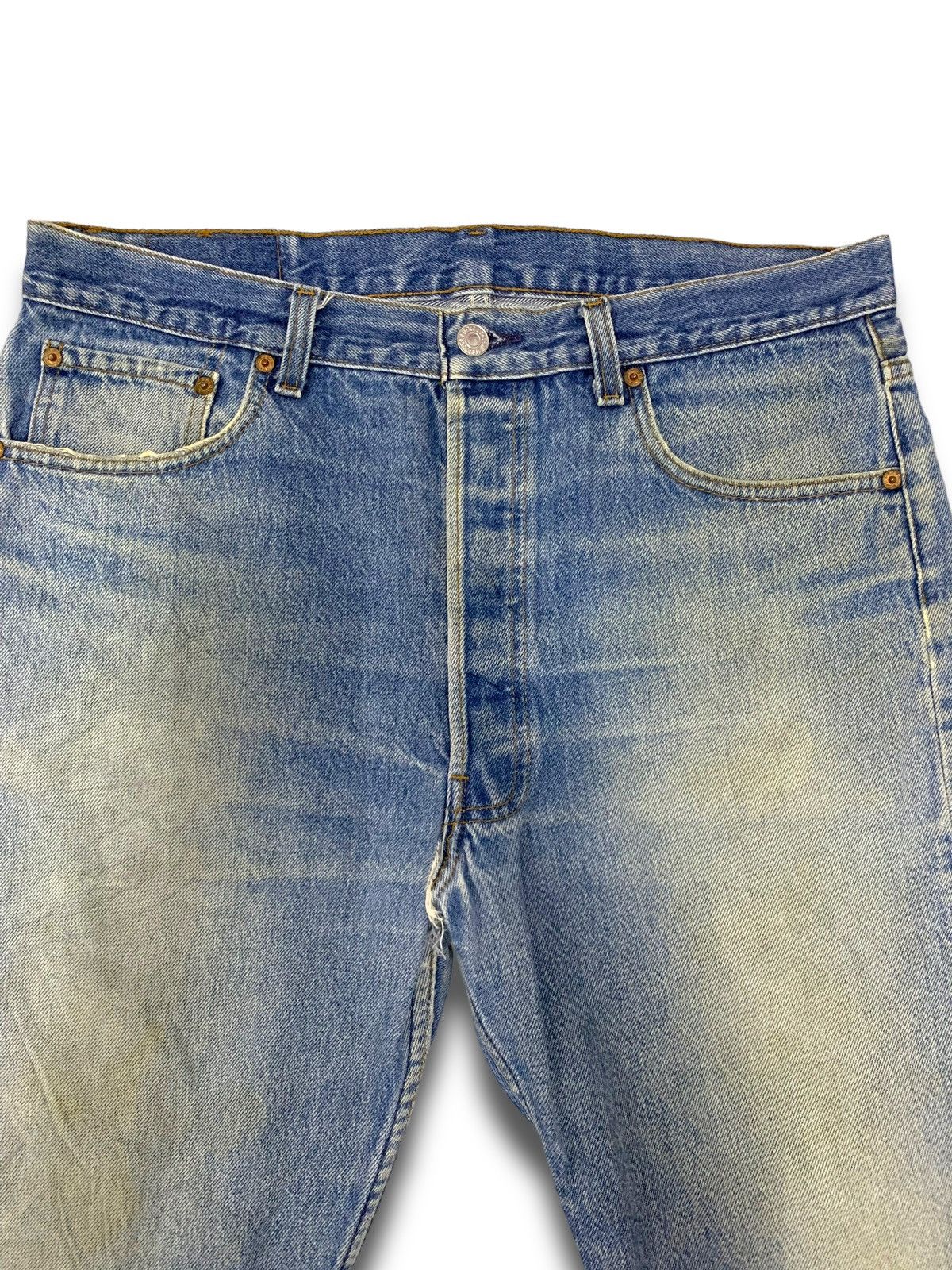Levi's Vintage Clothing Vintage 90s Levis 501xx Distressed Jeans Size US 35 - 4 Thumbnail
