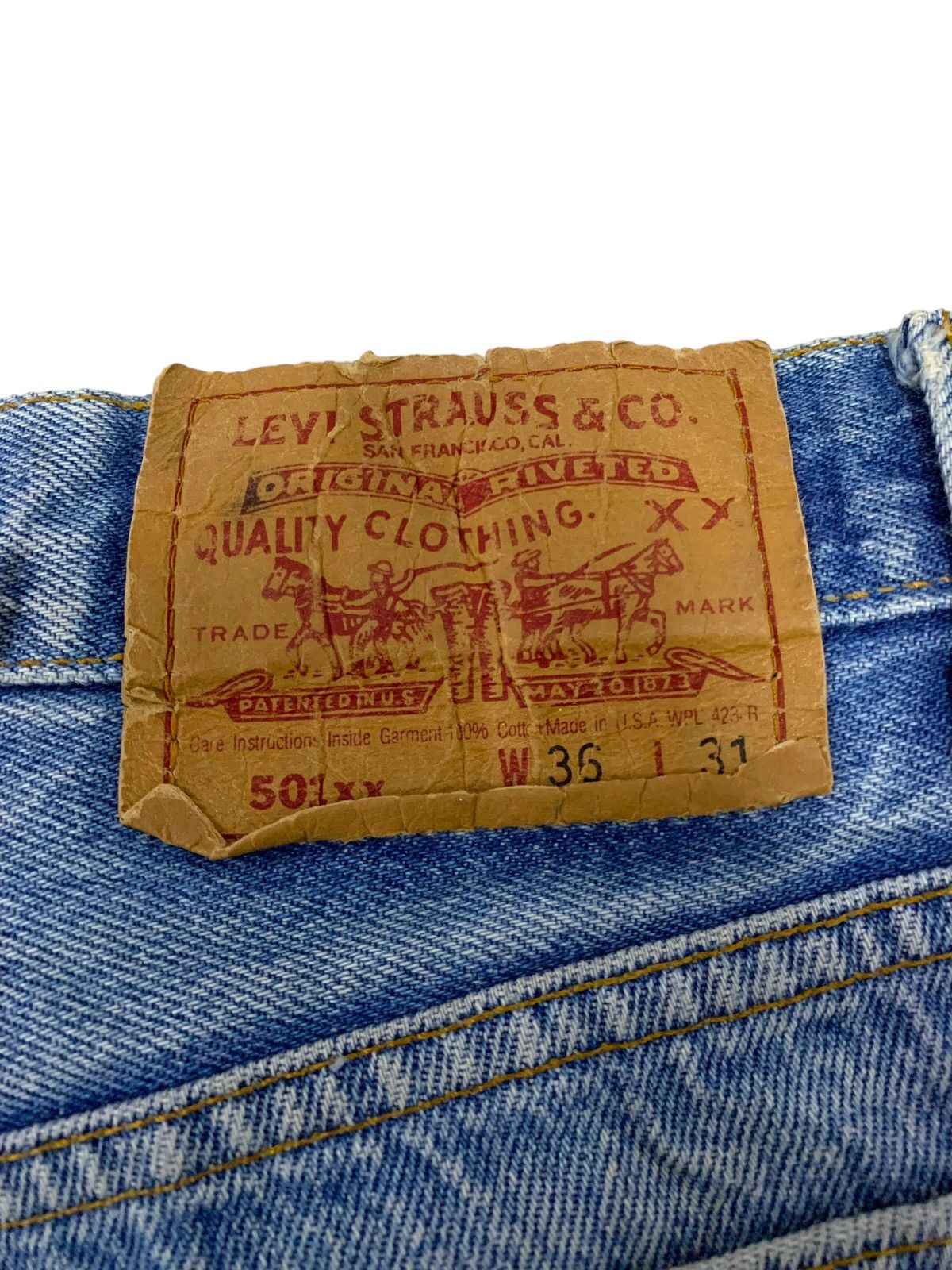 Levi's Vintage Clothing Vintage 90s Levis 501xx Distressed Jeans Size US 35 - 5 Thumbnail