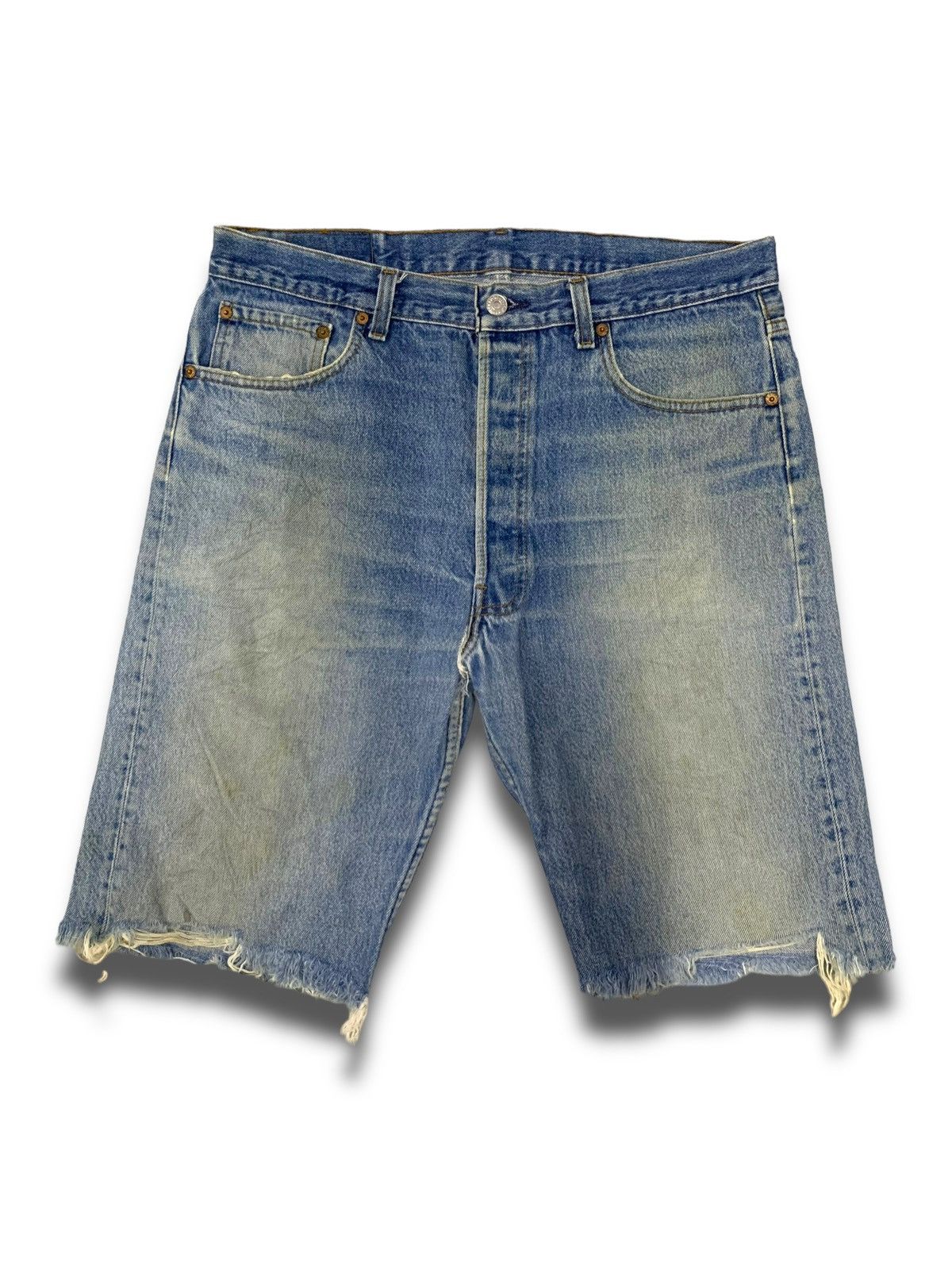 Levi's Vintage Clothing Vintage 90s Levis 501xx Distressed Jeans Size US 35 - 1 Thumbnail