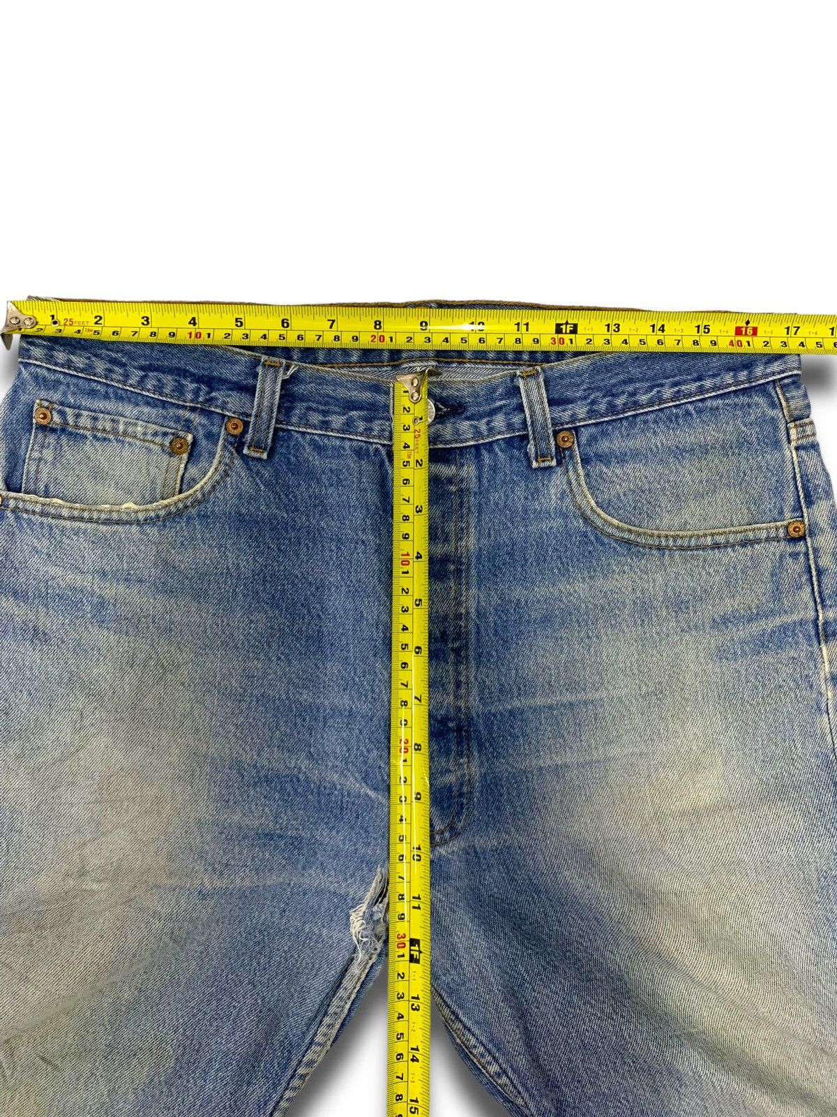 Levi's Vintage Clothing Vintage 90s Levis 501xx Distressed Jeans Size US 35 - 8 Thumbnail