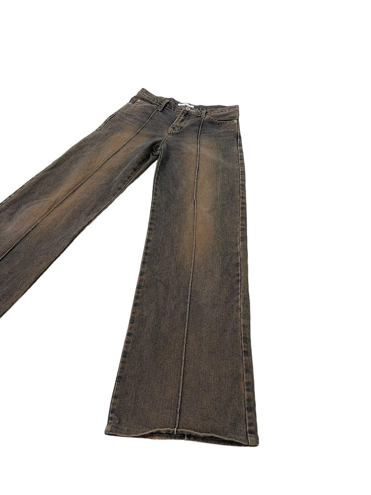 Japanese Brand Wide Leg Jeans Magic Square Mud Wash Like 2🟦4 Size US 28 / EU 44 - 3 Thumbnail