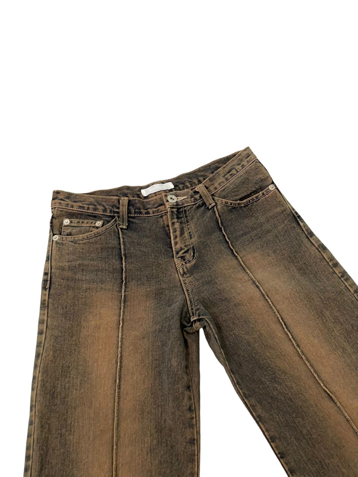 Japanese Brand Wide Leg Jeans Magic Square Mud Wash Like 2🟦4 Size US 28 / EU 44 - 8 Thumbnail