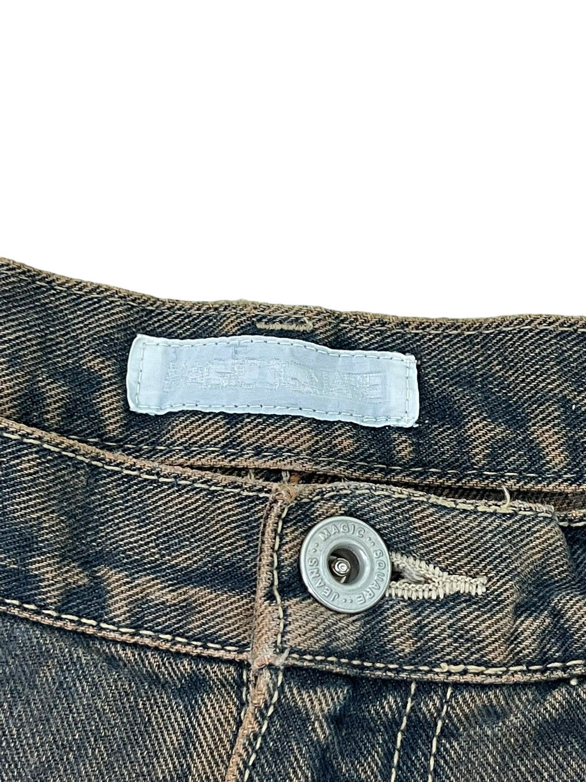 Japanese Brand Wide Leg Jeans Magic Square Mud Wash Like 2🟦4 Size US 28 / EU 44 - 9 Thumbnail