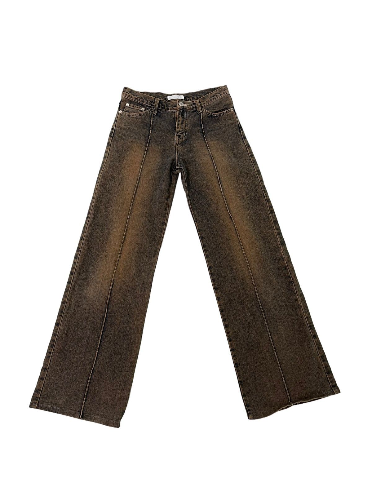Japanese Brand Wide Leg Jeans Magic Square Mud Wash Like 2🟦4 Size US 28 / EU 44 - 1 Thumbnail