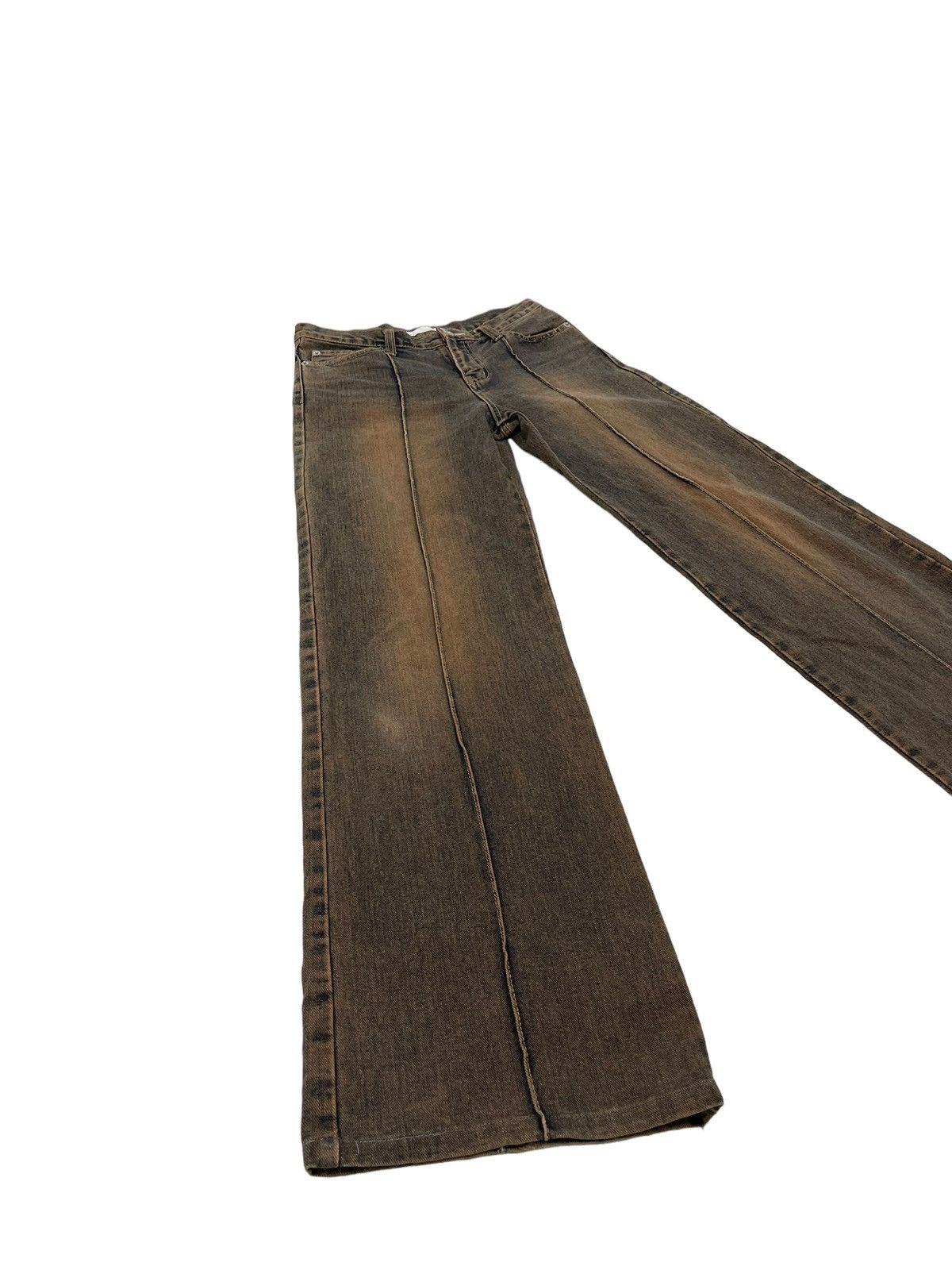 Japanese Brand Wide Leg Jeans Magic Square Mud Wash Like 2🟦4 Size US 28 / EU 44 - 2 Thumbnail