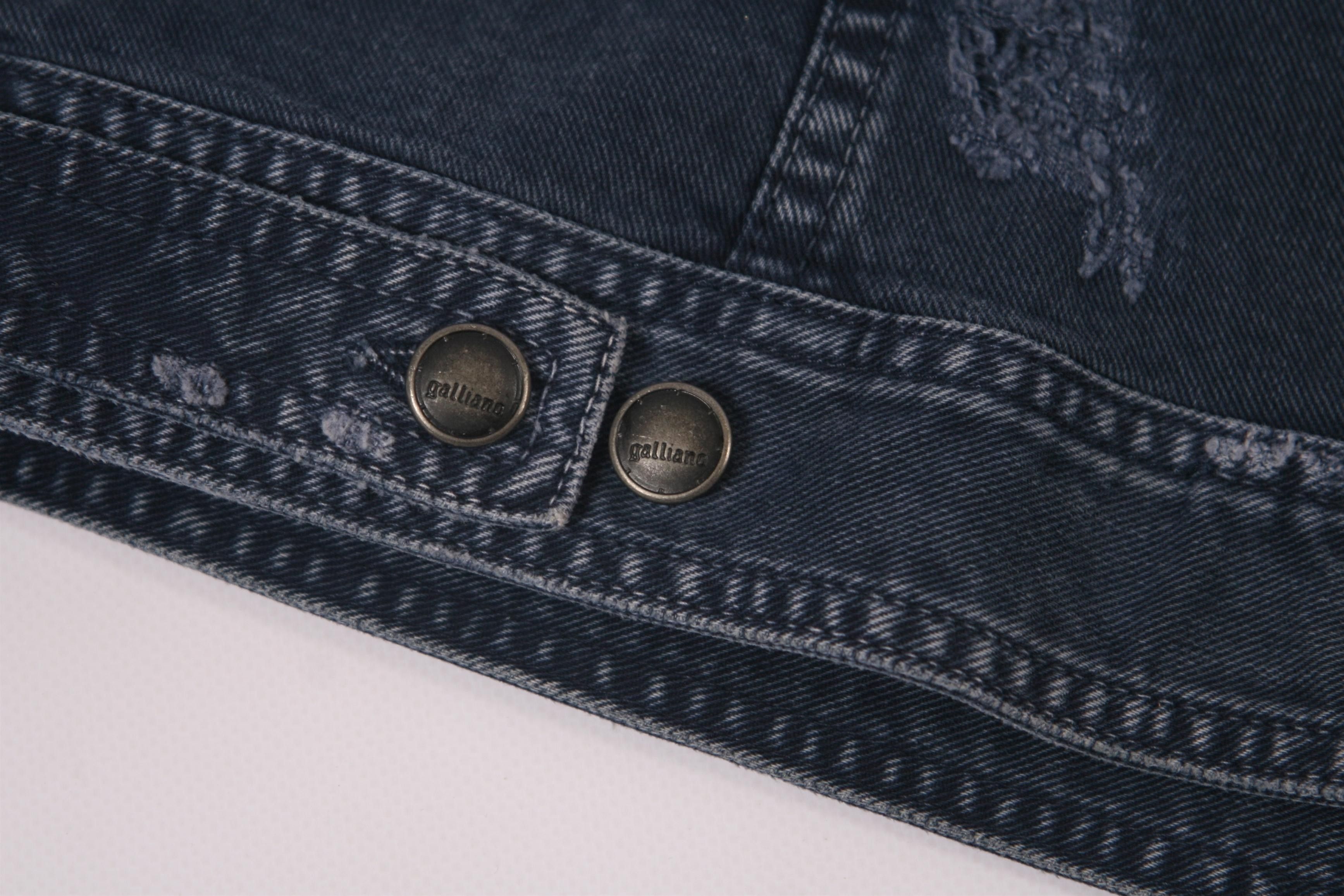 John Galliano John Galliano Distressed Design Denim Indigo Jacket Size US L / EU 52-54 / 3 - 6 Thumbnail