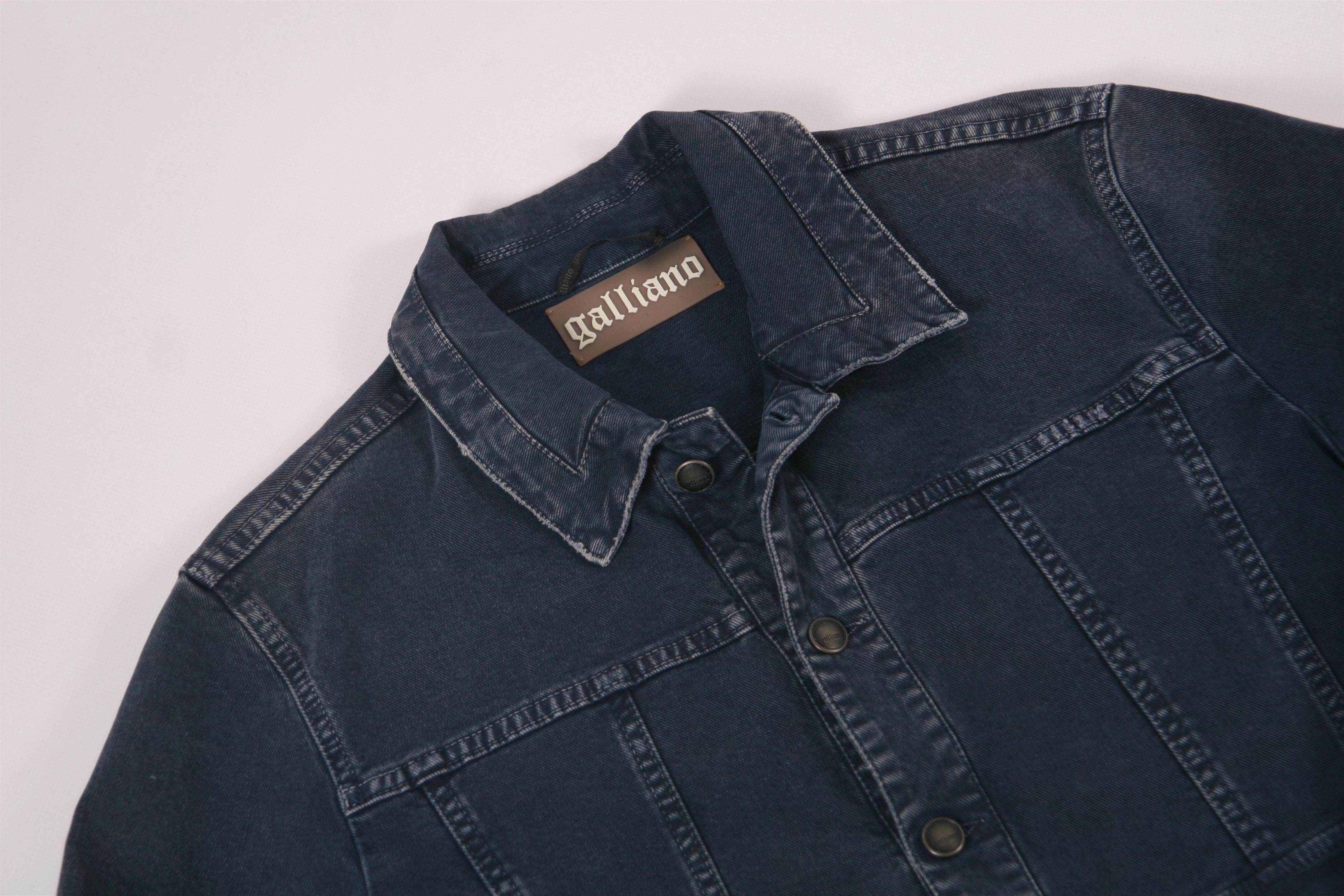 John Galliano John Galliano Distressed Design Denim Indigo Jacket Size US L / EU 52-54 / 3 - 3 Thumbnail