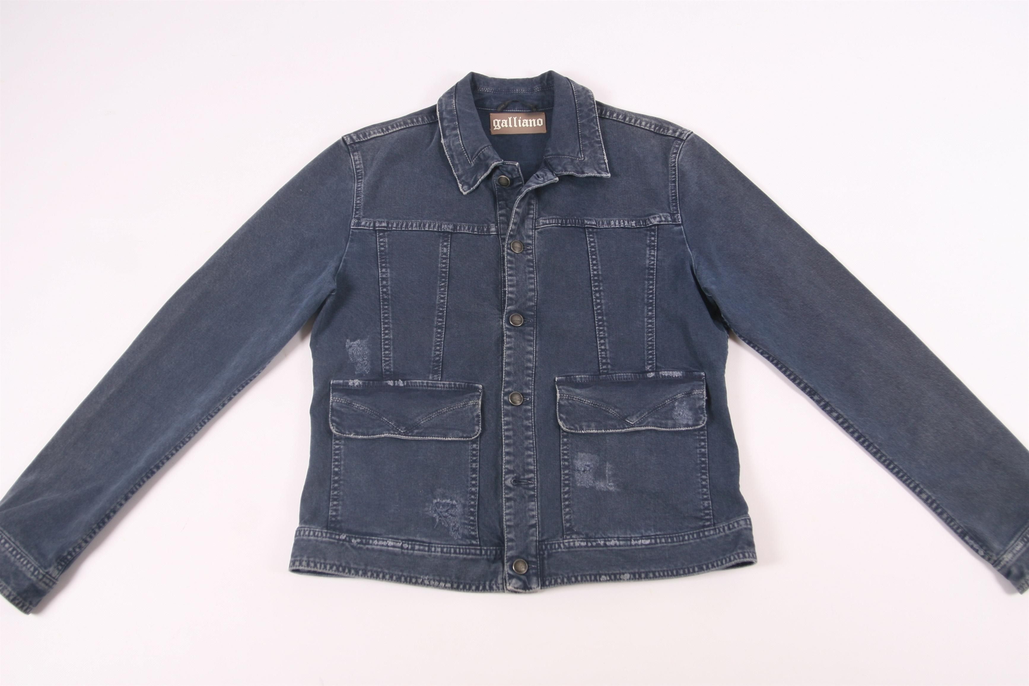 John Galliano John Galliano Distressed Design Denim Indigo Jacket Size US L / EU 52-54 / 3 - 2 Thumbnail